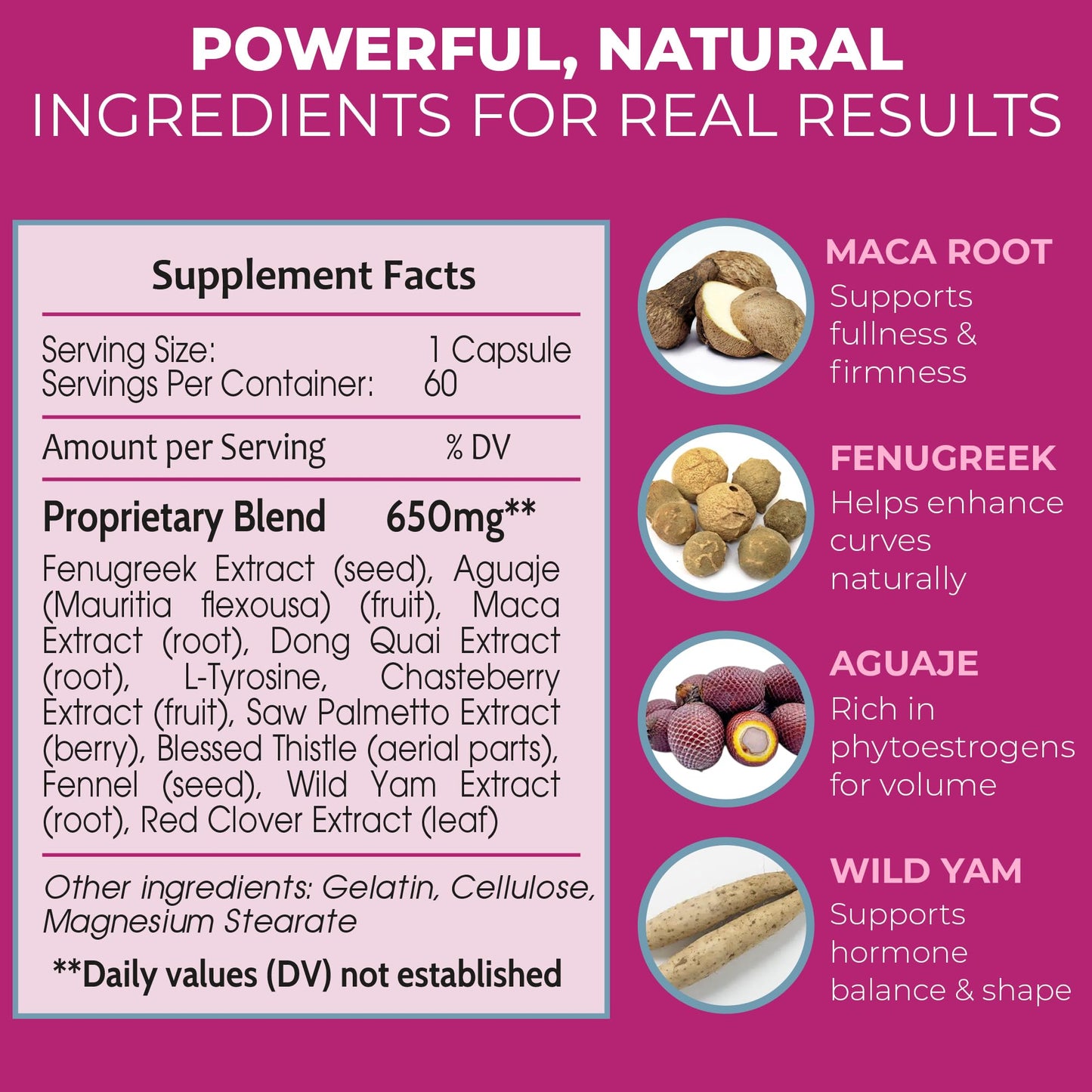Booty Magic Butt Enhancement Pills Capsule, 60 Count