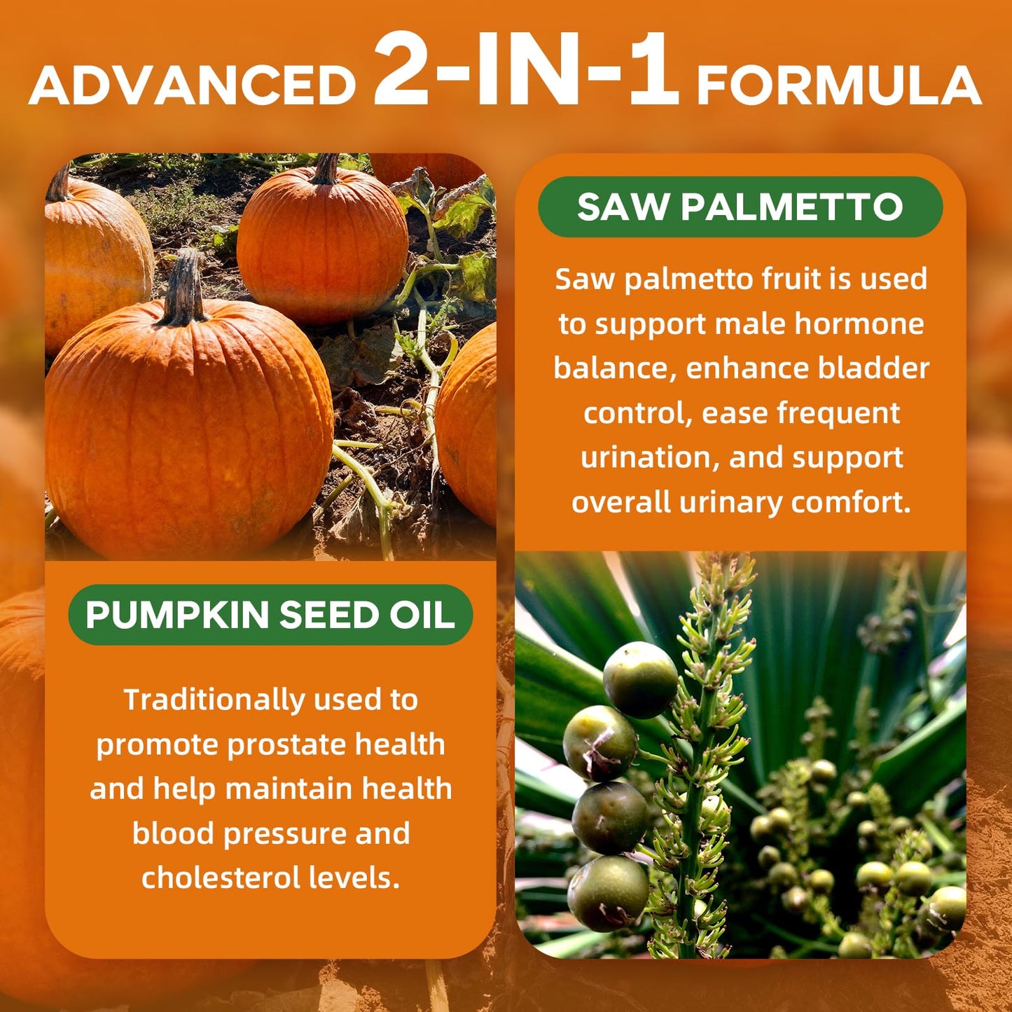 BVIVLOO Pumpkin Seed Oil Gummies with Saw Palmetto, 60 Count