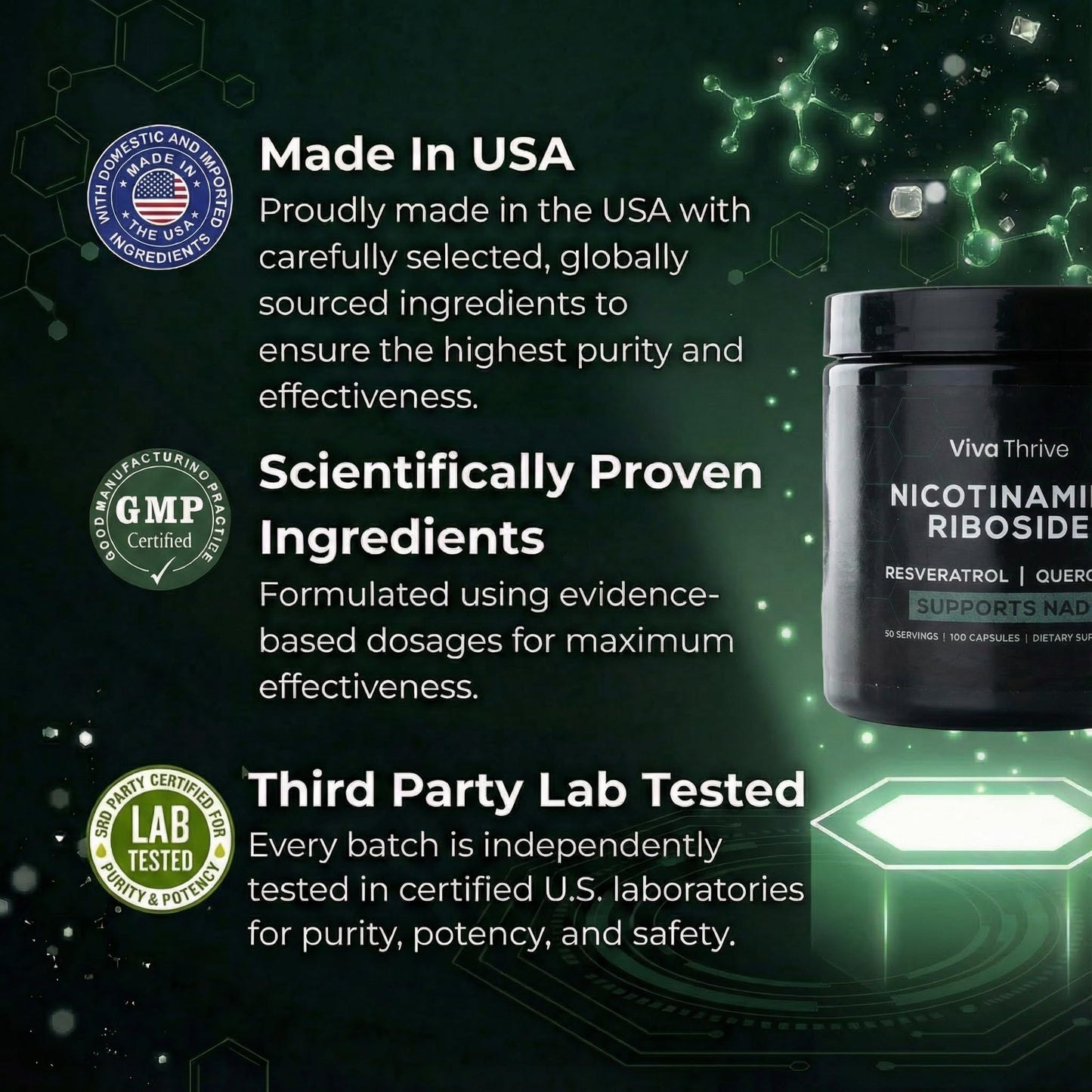 VivaThrive Advanced NAD+ Complex Capsules 100