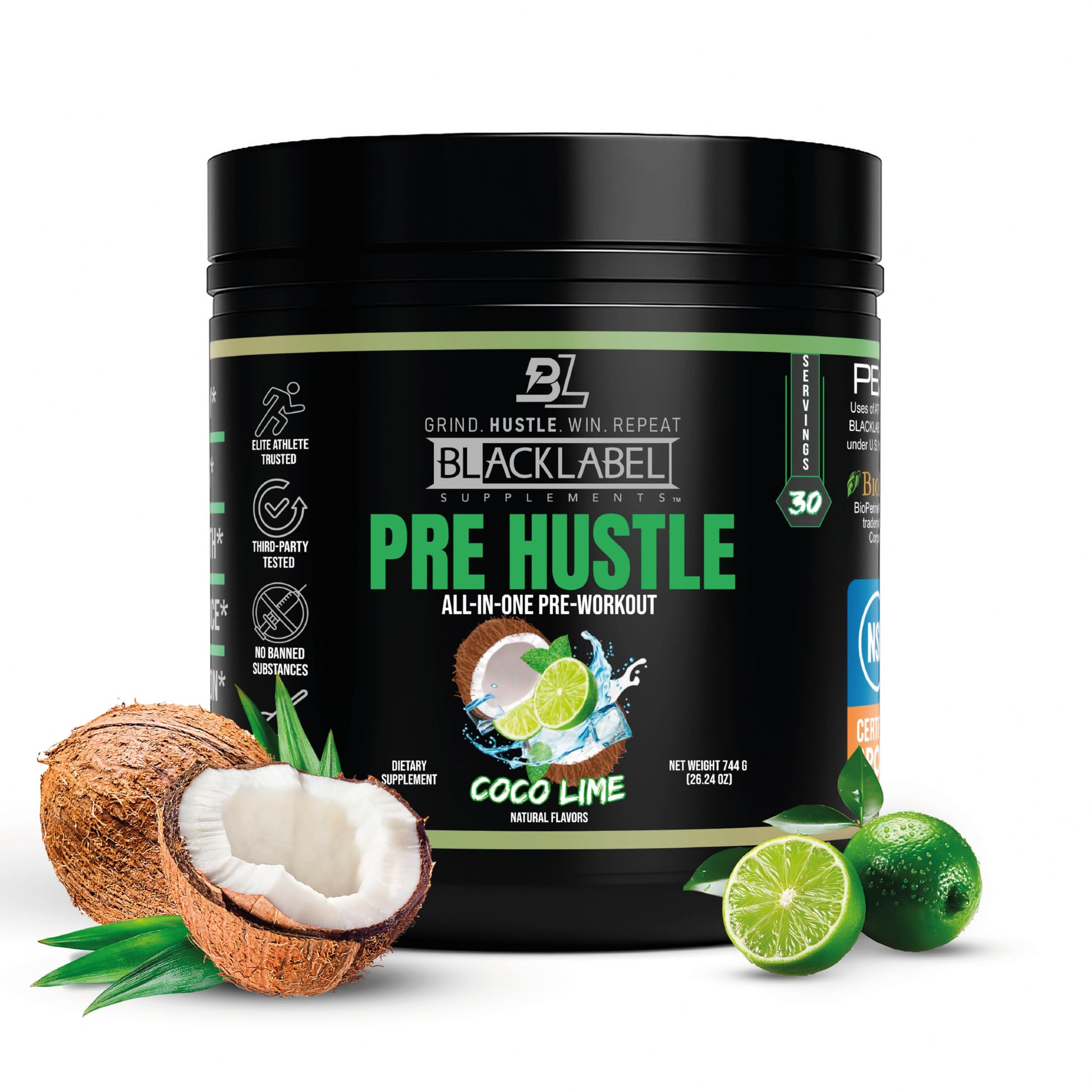 BLACKLABEL Supplements PRE Hustle V3 NSF Certified for Sport Pre-Workout Powder 26.24 Servings