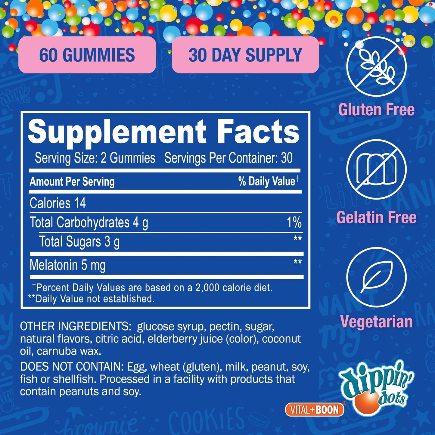 Vital+Boon Melatonin Sleep Support Gummies 120 Count