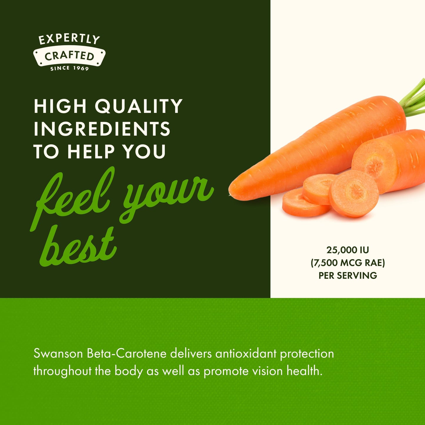 Swanson Beta-Carotene Vitamin A 25,000 IU Softgels, 100 Count