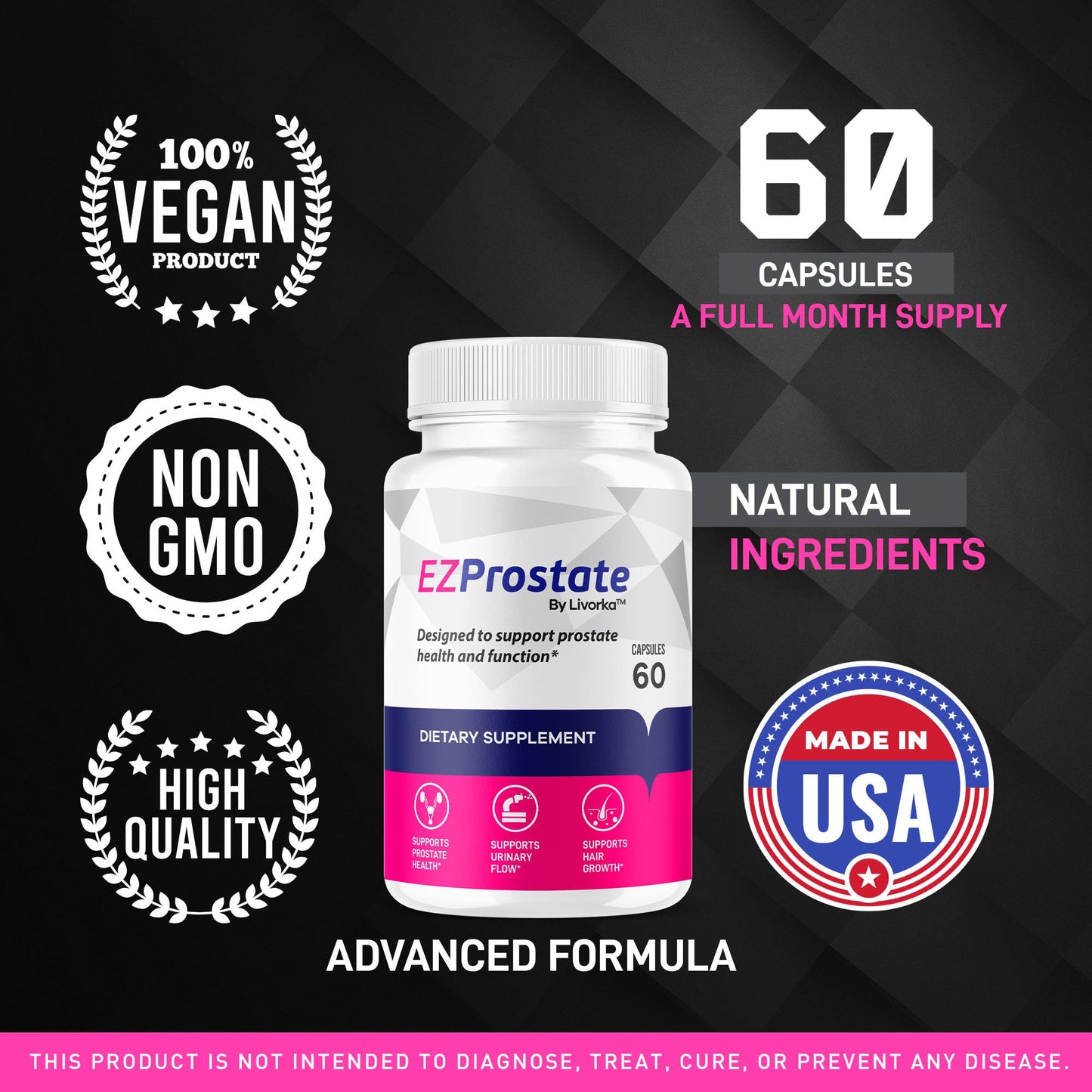 LIVORKA EZ Prostate Supplement Capsule, 180 Capsules