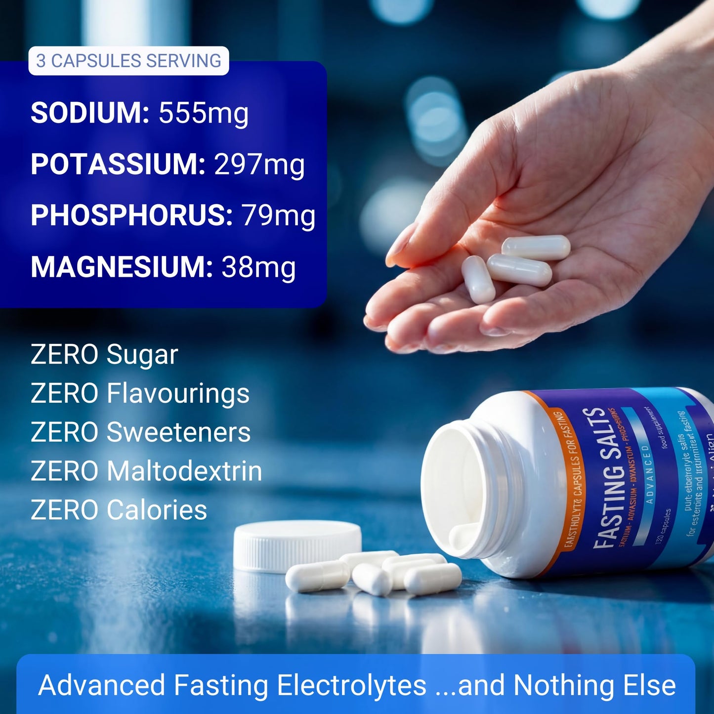 Nutri-Align Fasting Salts Electrolytes Advanced, 120 Capsules