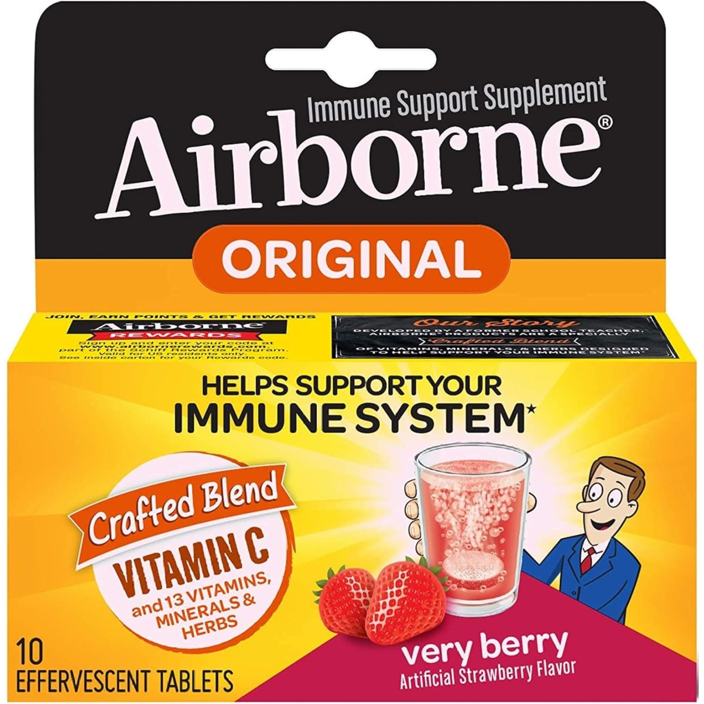Airborne Very Berry Effervescent Tablets, 10 Tablets