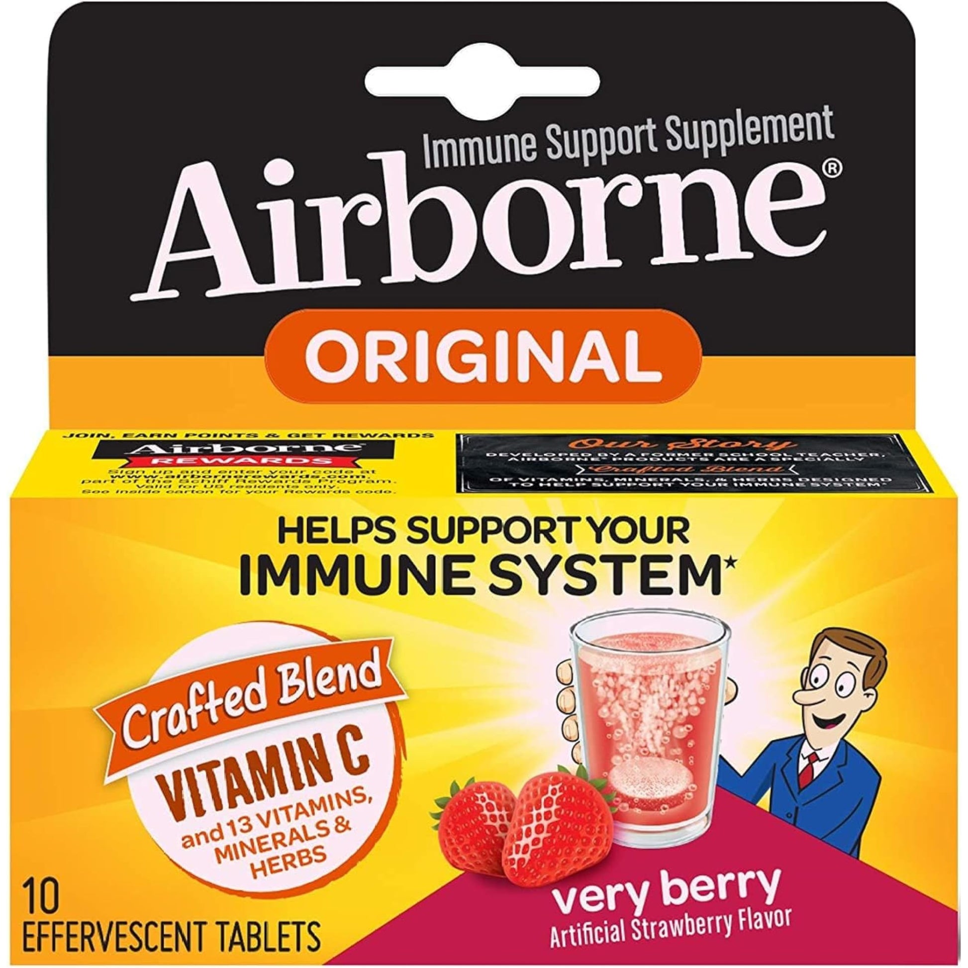 Airborne Very Berry Effervescent Tablets, 10 Tablets