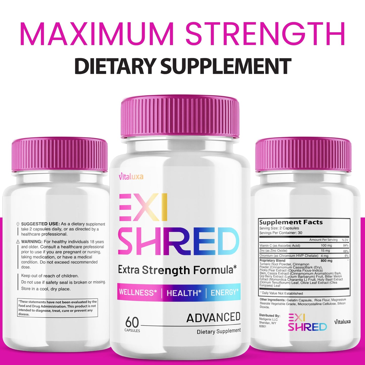 Vitaluxa Exishred Capsules 300 Capsules