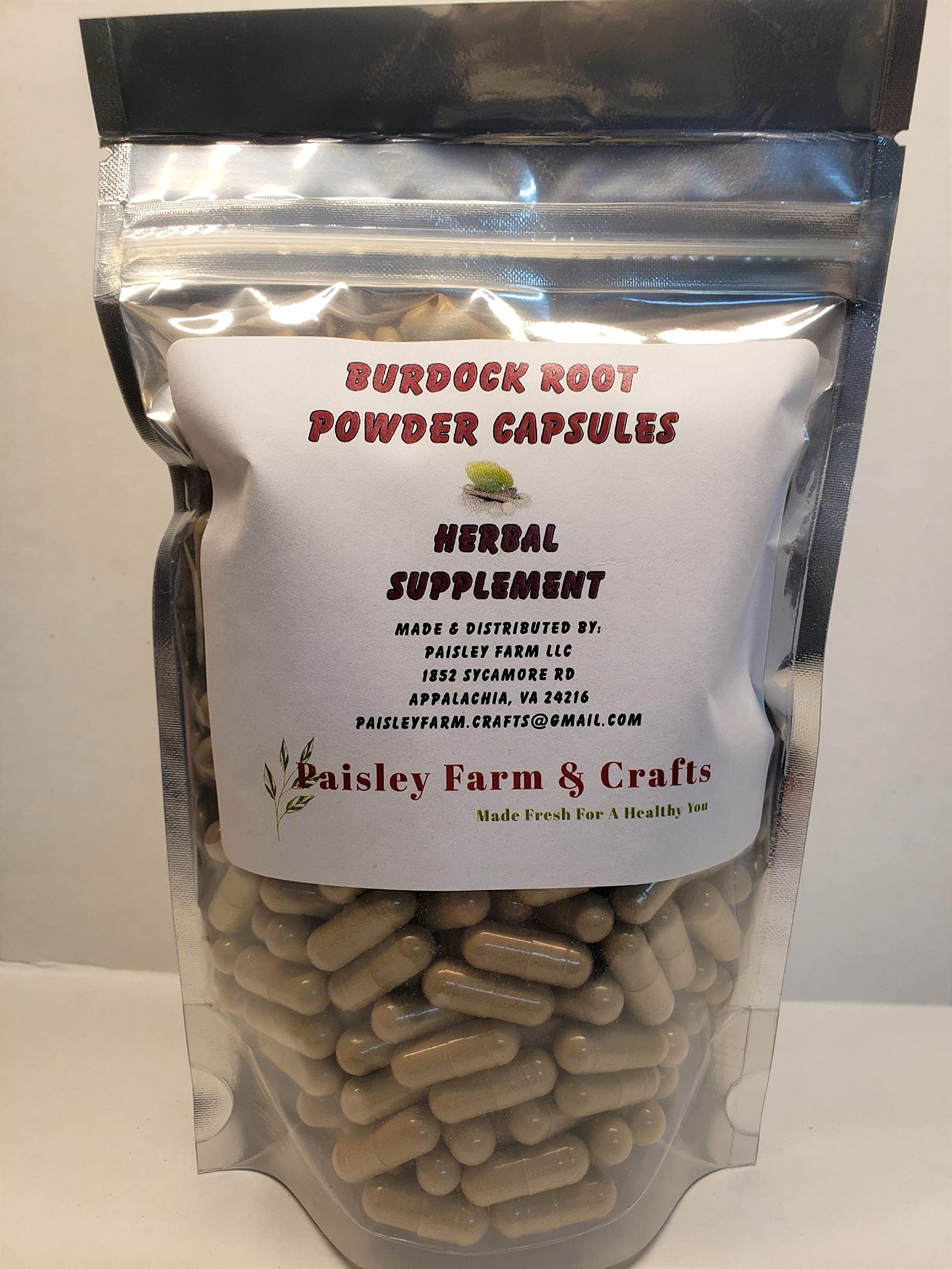PAISLEY FARM & CRAFTS MADE FRESH FOR A HEALTHY YOU Burdock Root Capsules 300