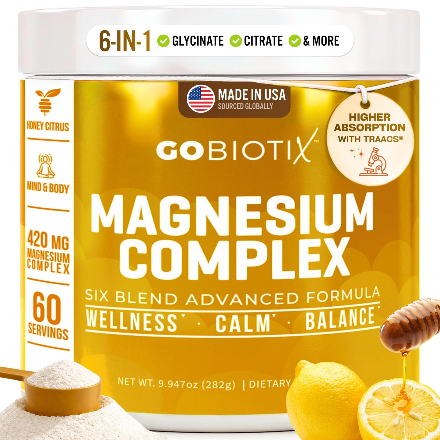 GOBIOTIX Magnesium Complex Powder, 60 Servings