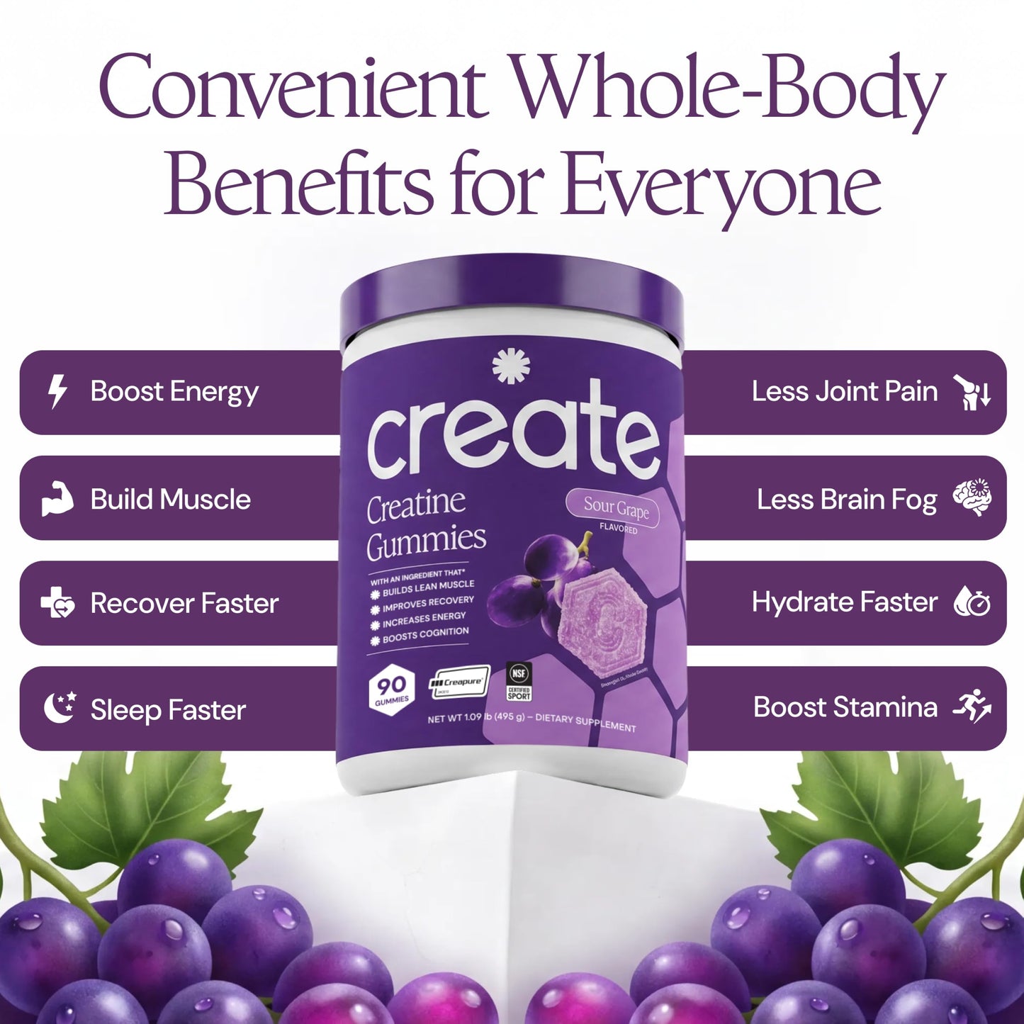 Create Creatine Gummies – Energy & Strength, 90 Count