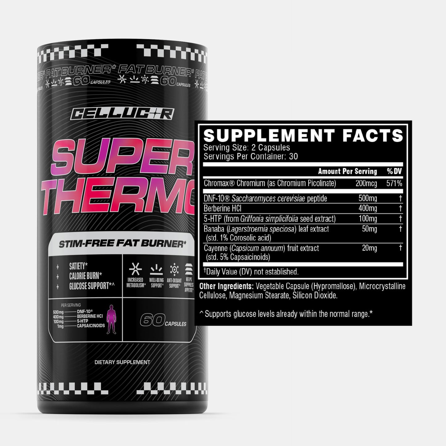 Cellucor Super Thermo Stim-Free Fat Burner, 60 Capsules