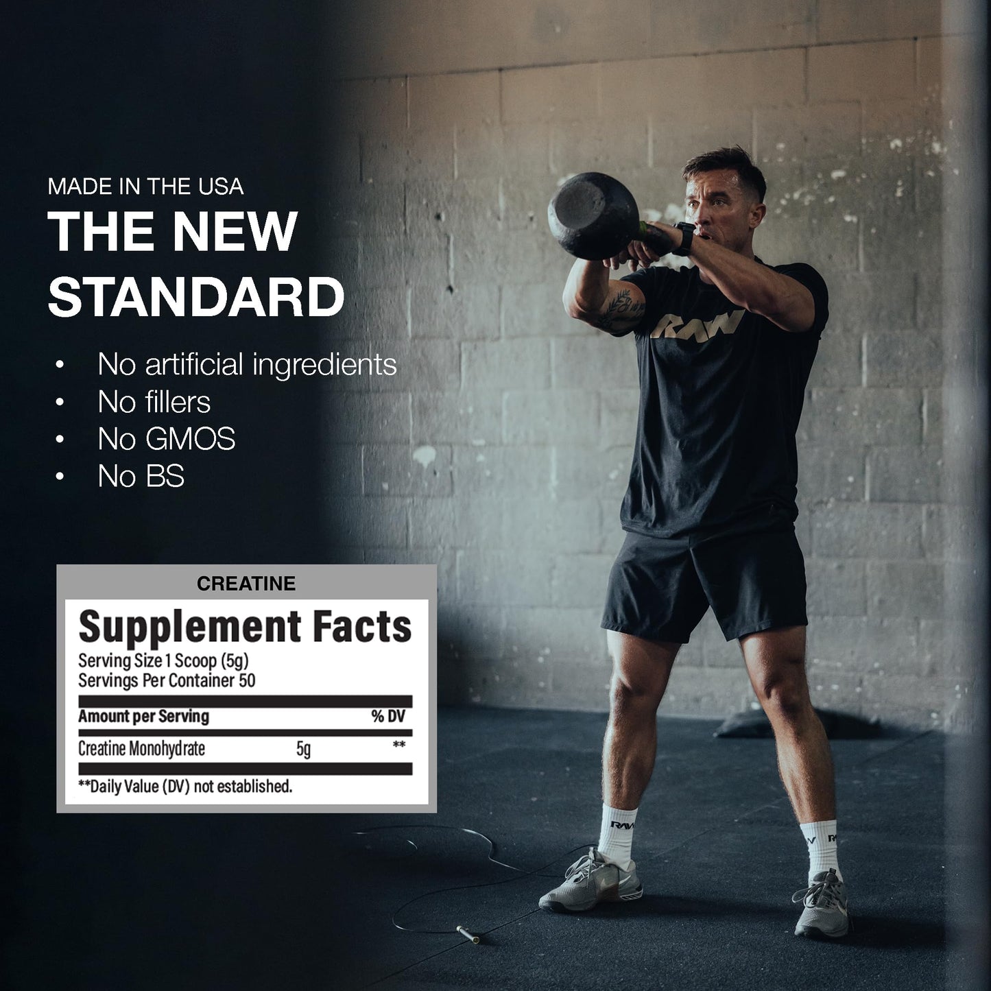 RAW Creatine Monohydrate Powder 8.81 oz