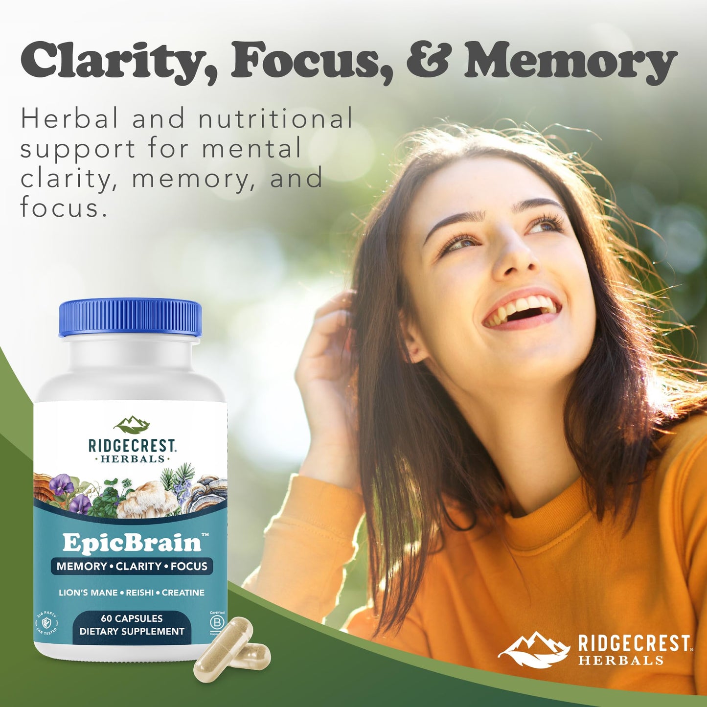 RidgeCrest Herbals EpicBrain Capsule, 60 Count