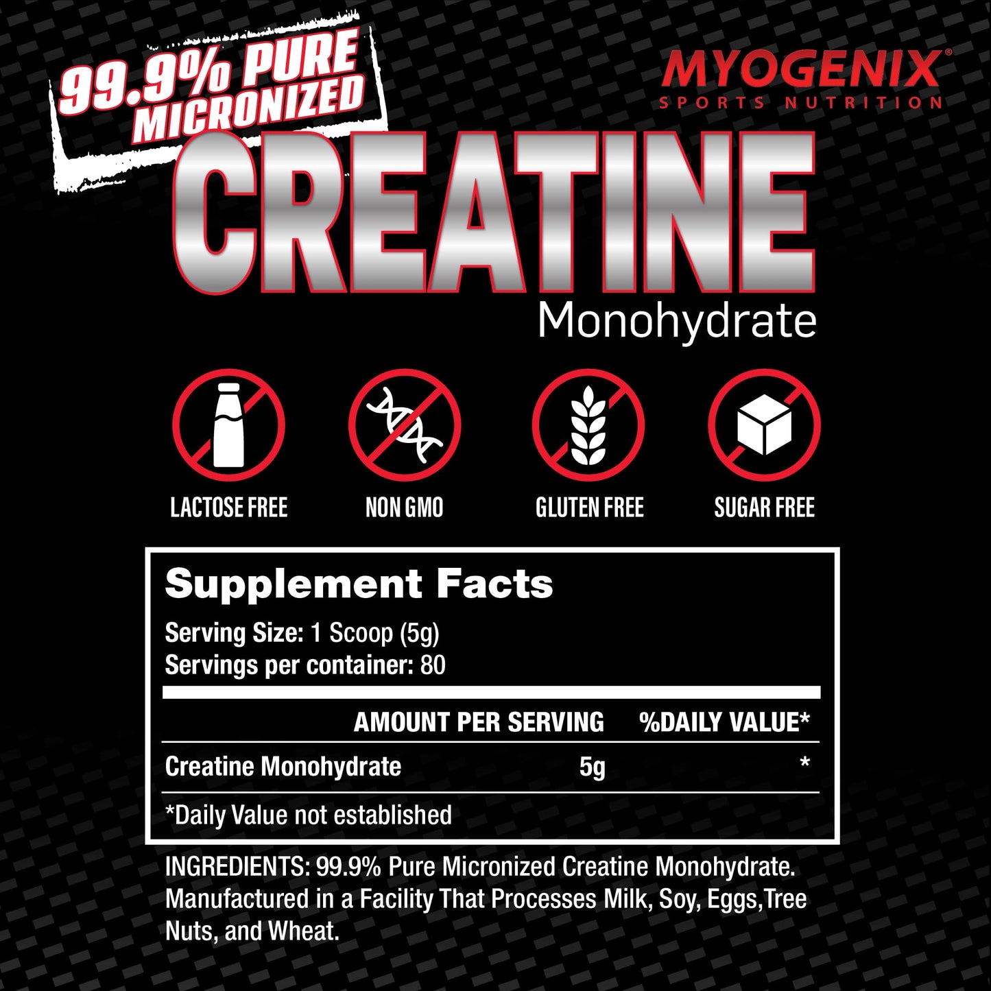Myogenix Creatine Monohydrate Powder 14.1 Ounce