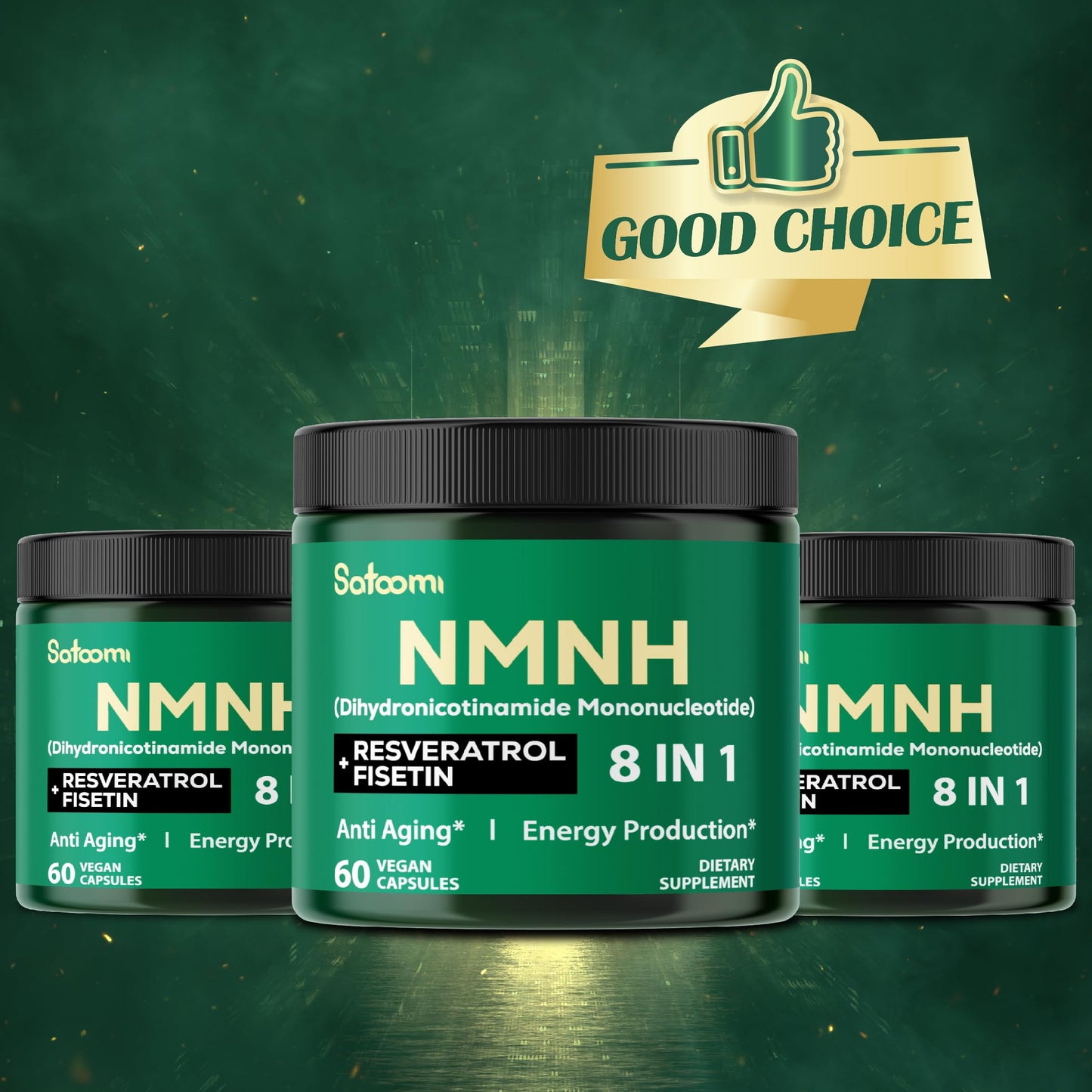 Satoomi NMNH 8in1 NMN Supplement Alternative Capsules 60 Count