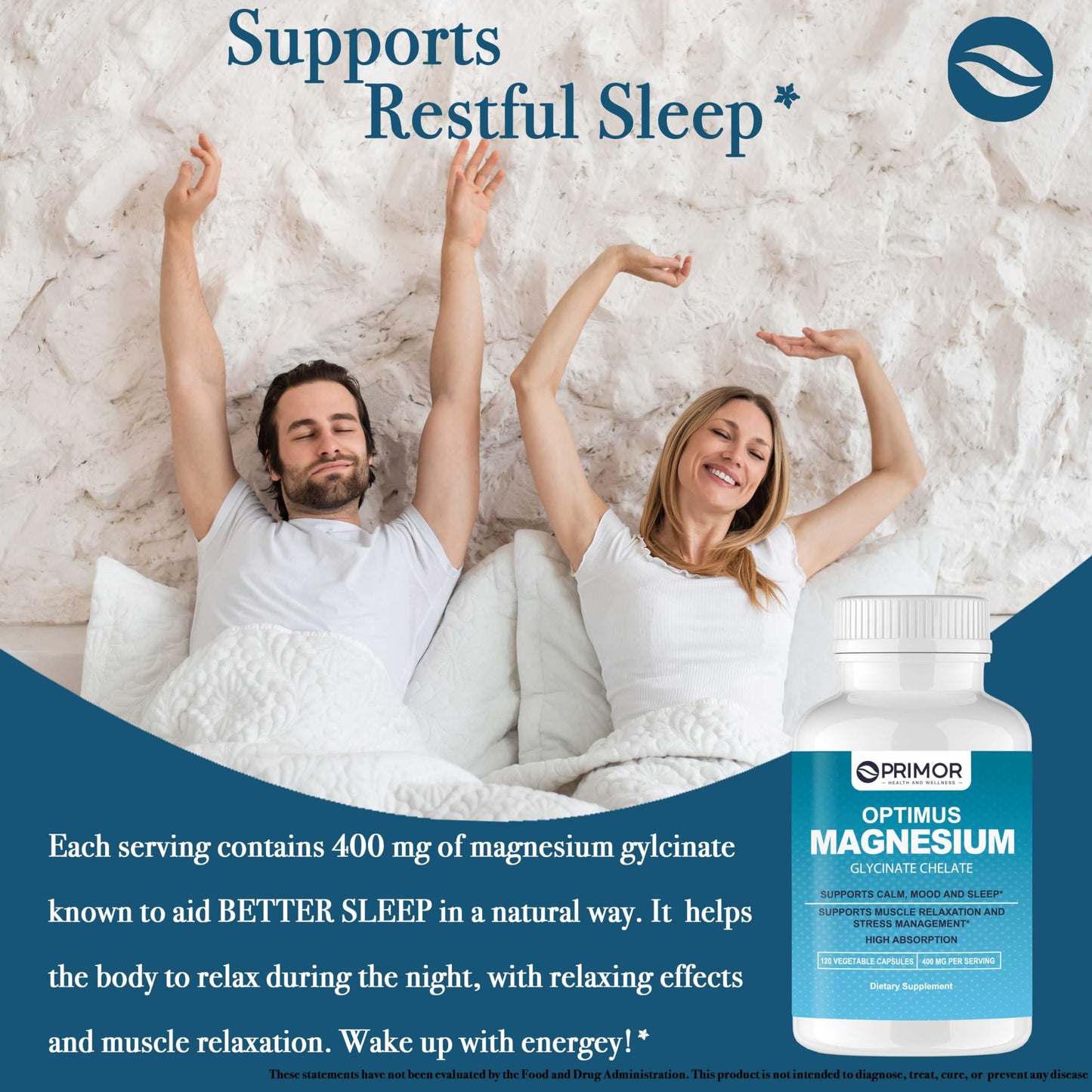 OPTIMUS WEIGHT Magnesium Glycinate (Chelate) Vegetable Capsules, 120 Capsules