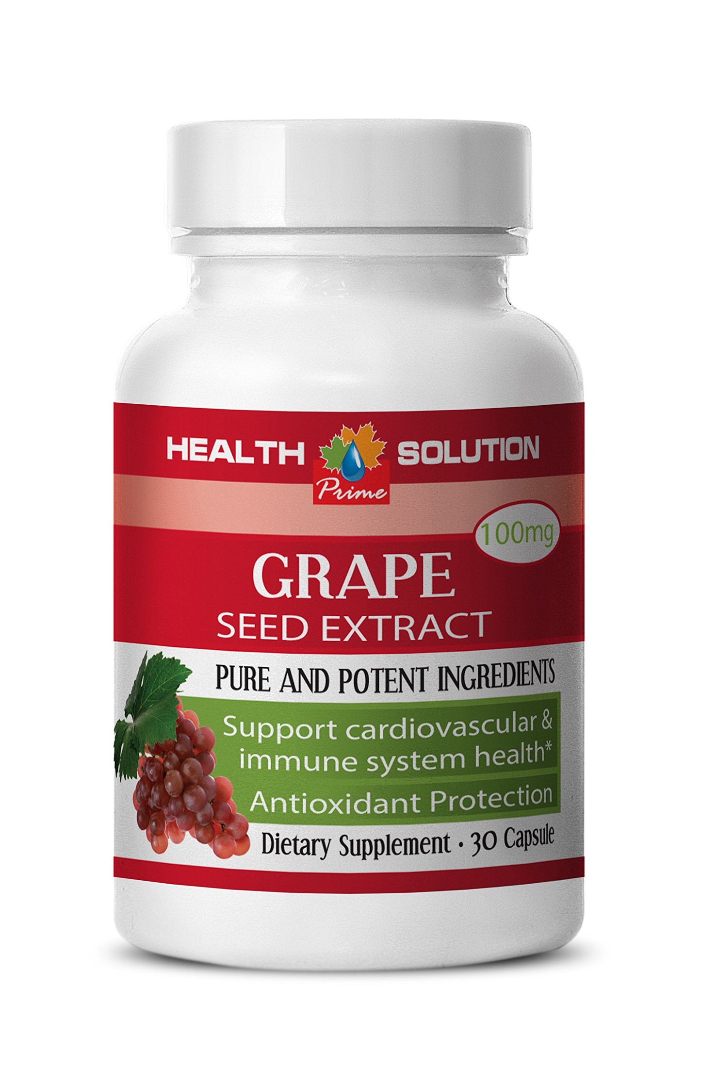 Health Solution Prime Grape Seed Extract Capsules, 30 Count