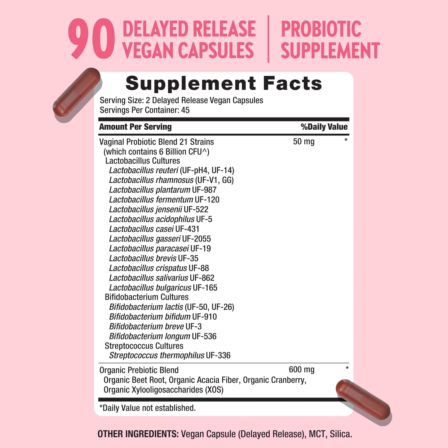 Raw Flora Vaginal Probiotics for Women Capsules, 90 Count