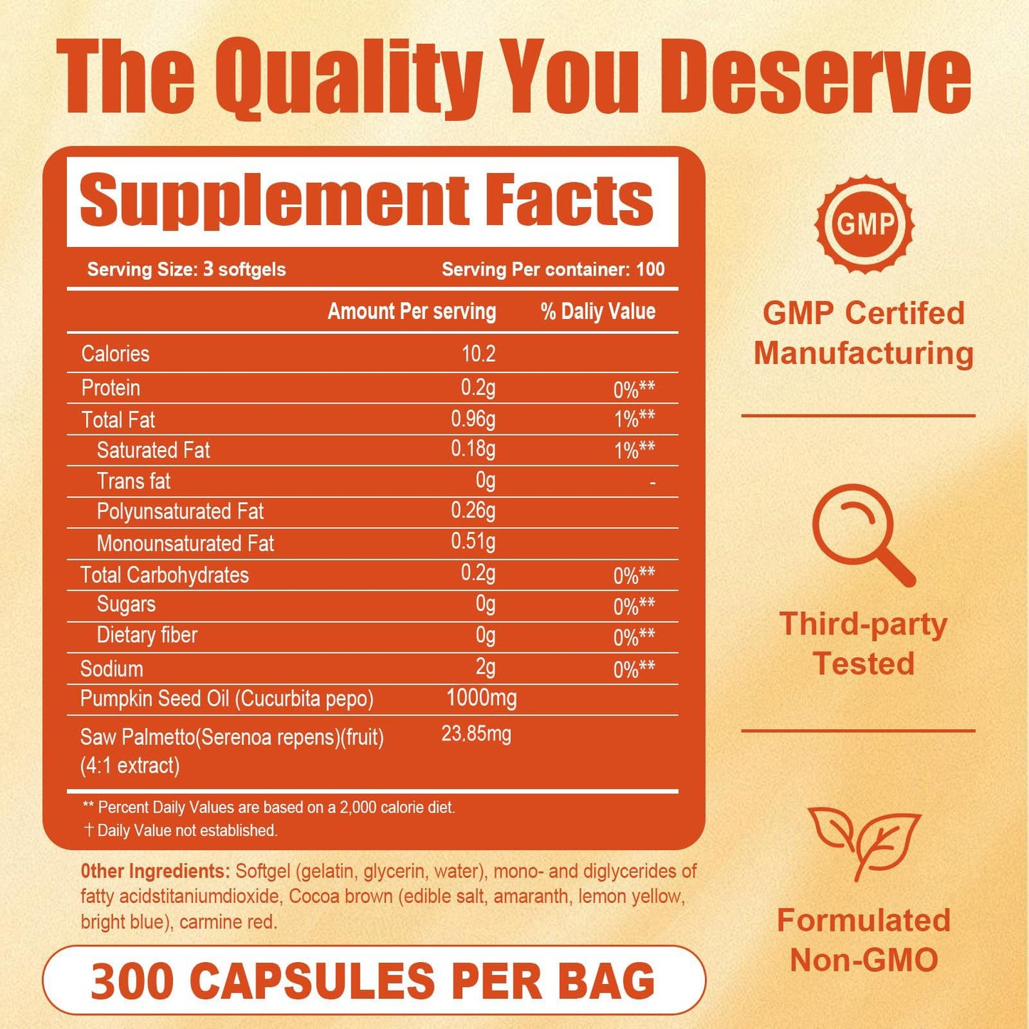 MeridEase Labs Pumpkin Seed Oil Softgels 300