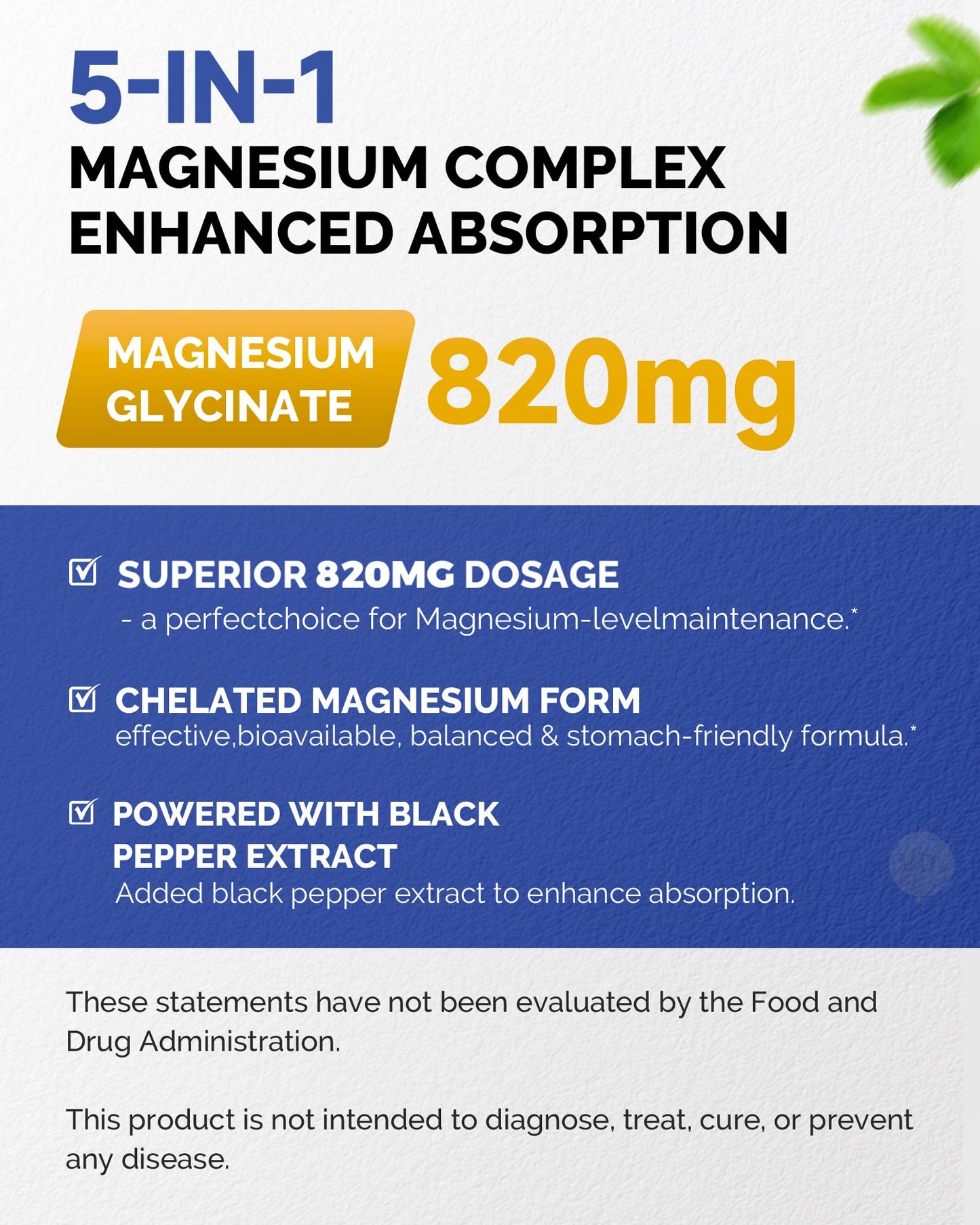 FreeCare Magnesium Complex Veggie Capsules, 820mg, 240 Capsules