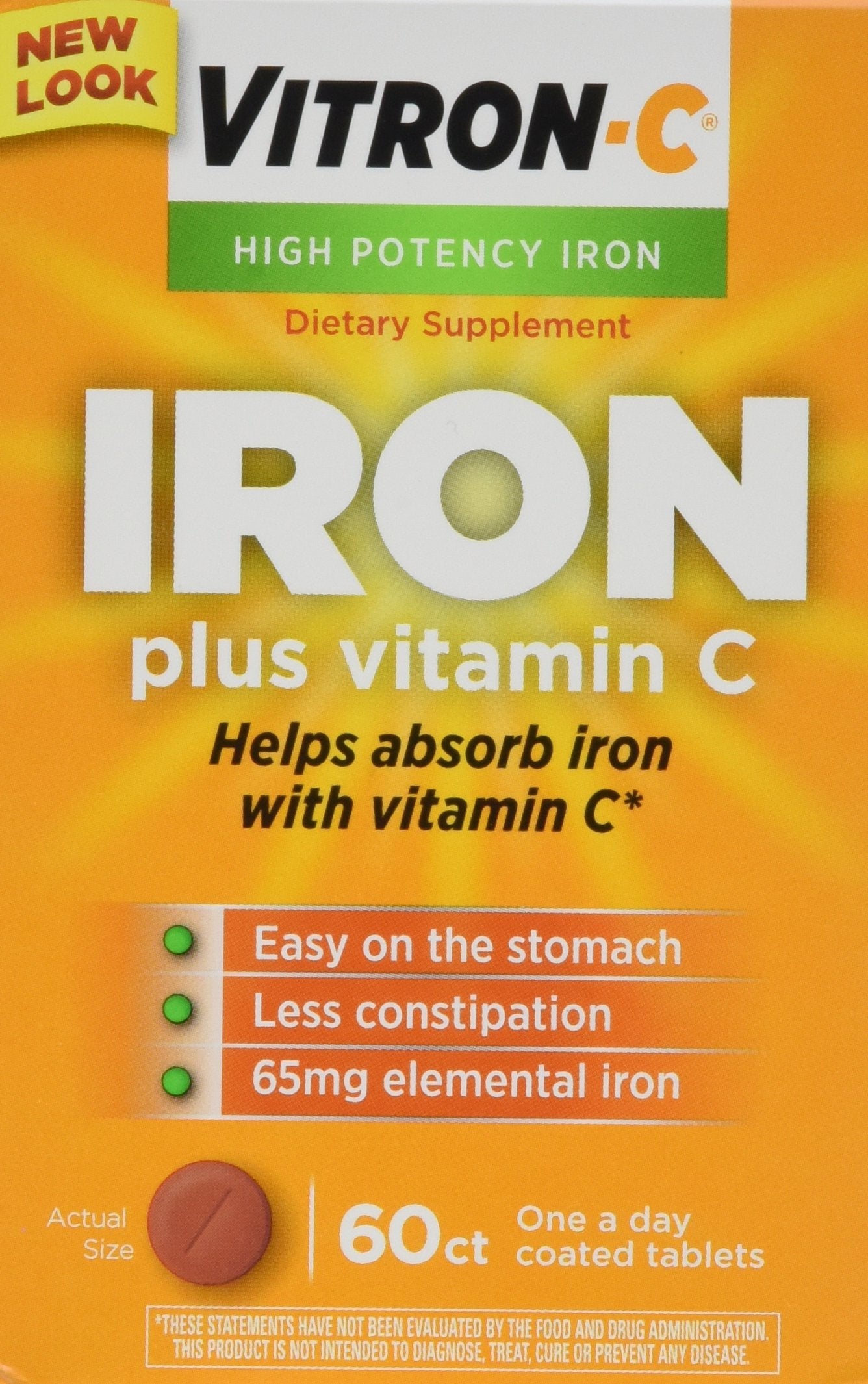 Vitron-C High Potency Iron Supplement, 120 Tablets
