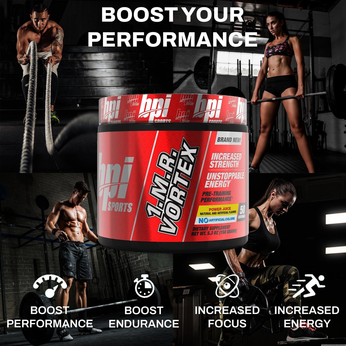 BPI Sports 1.M.R Vortex Pre Workout Powder, 50 Servings