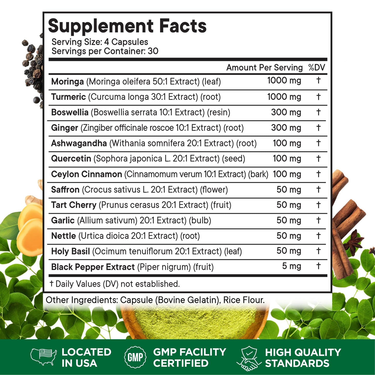 Superfood MD Turmeric Moringa & Holy Basil Joint Support Capsules, 360 Count