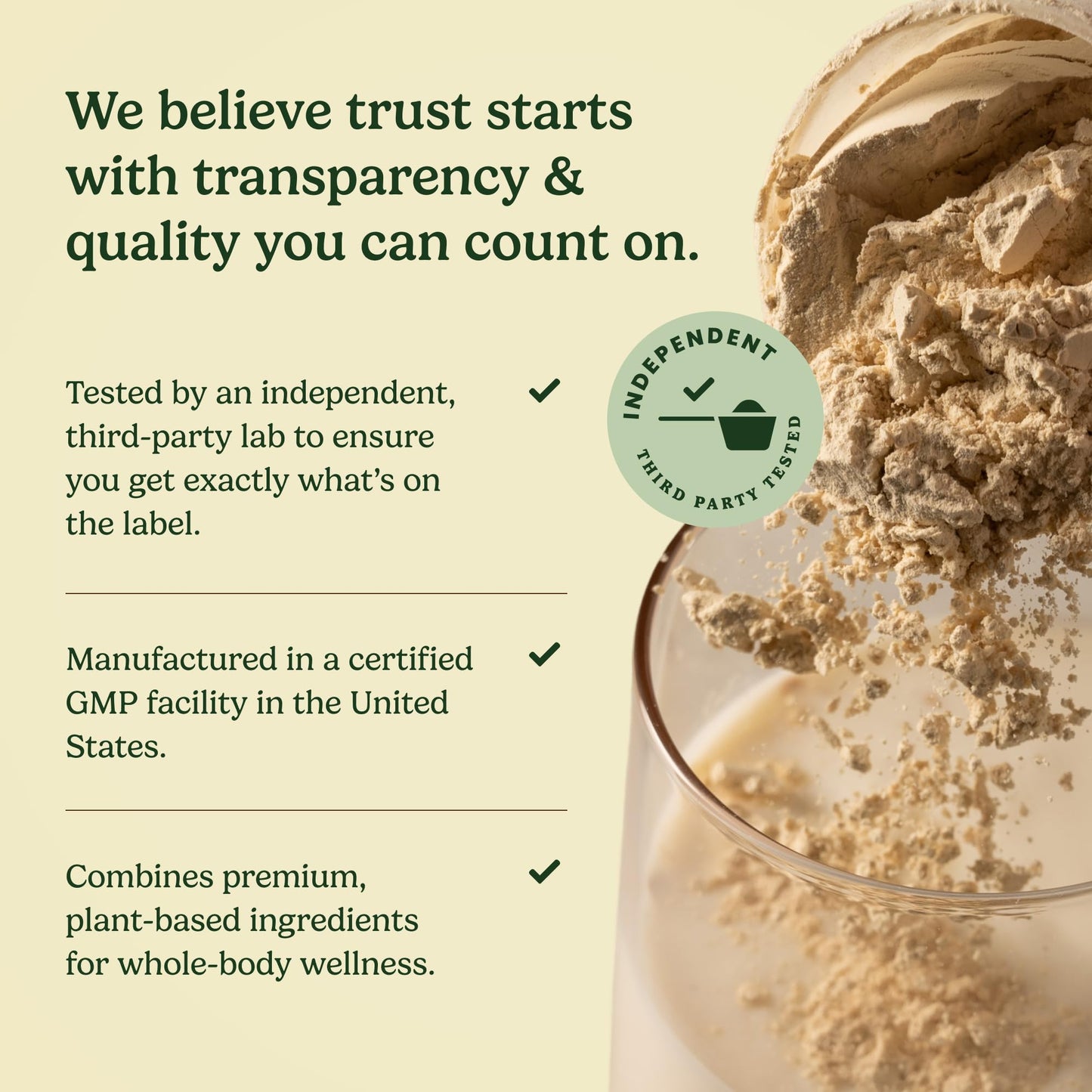Field's Great Plant-Based Protein with Fiber Protein Powder 6.64 Ounces