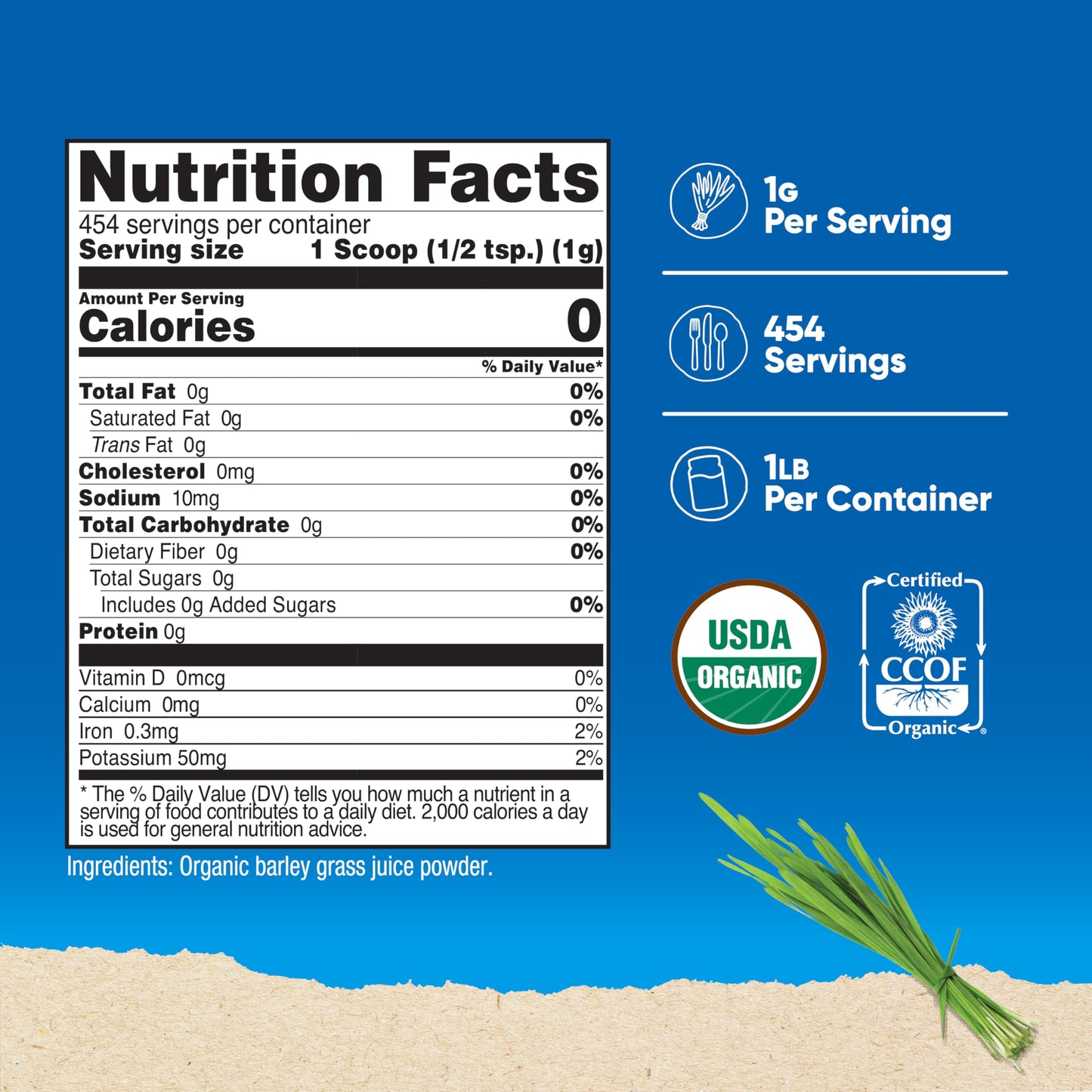 Nutricost Organic Barley Grass Juice Powder 16.2 Ounces