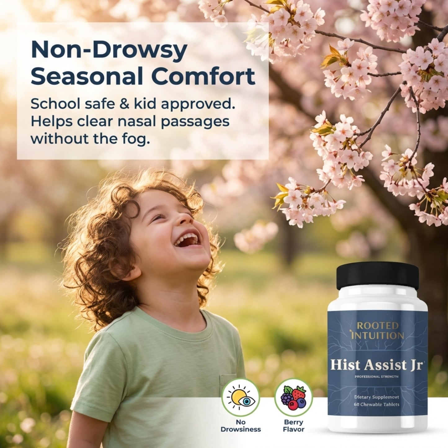 Rooted Intuition Hist Assist Jr 60 Chewable Tablets
