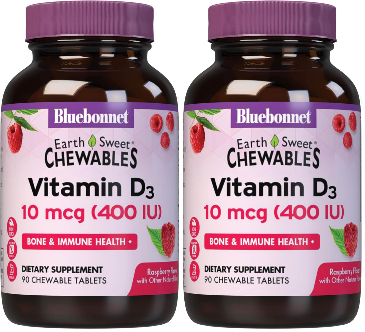 BlueBonnet EarthSweet Vitamin D3 400 IU Tablets, 180 Count