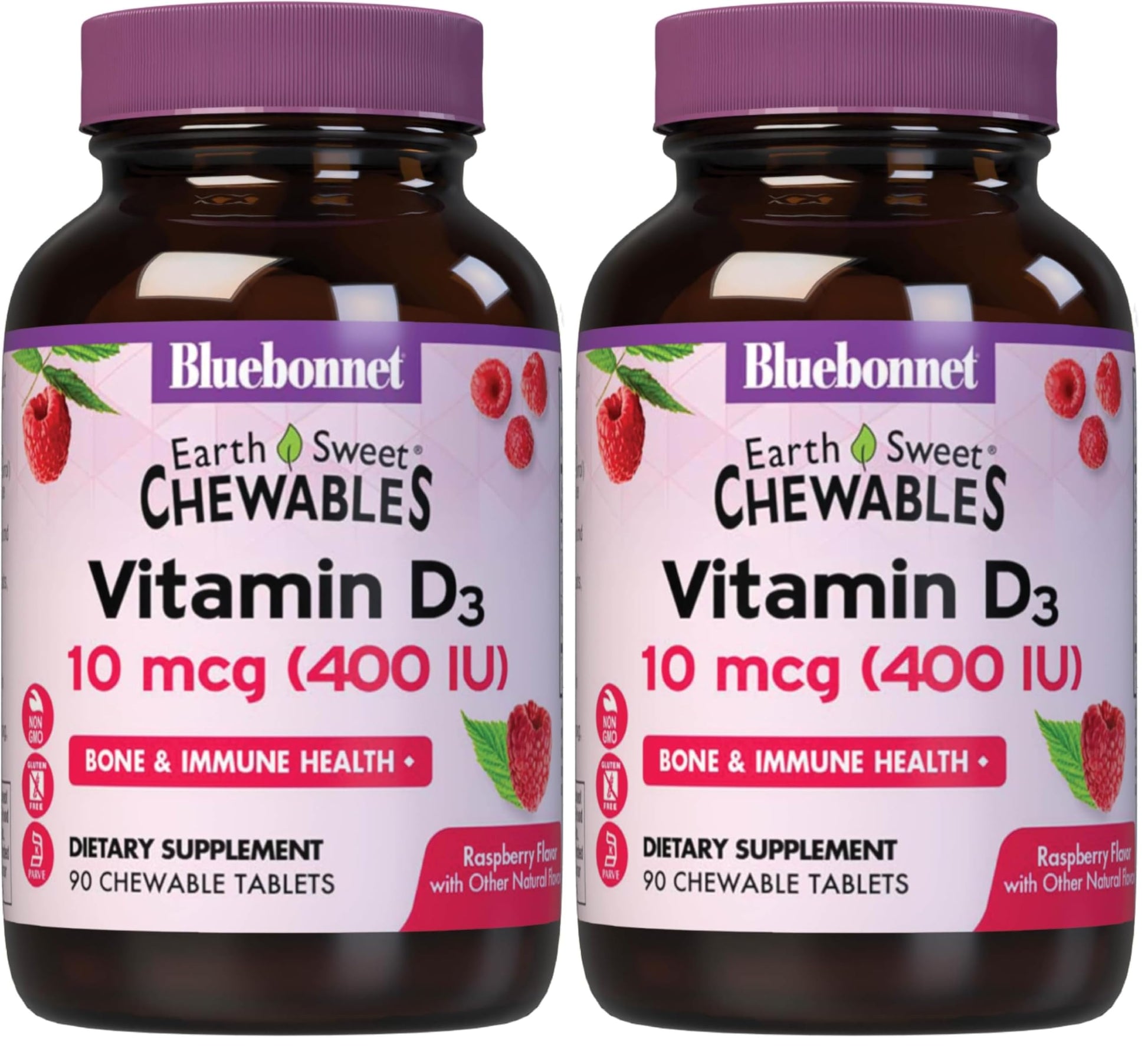 BlueBonnet EarthSweet Vitamin D3 400 IU Tablets, 180 Count