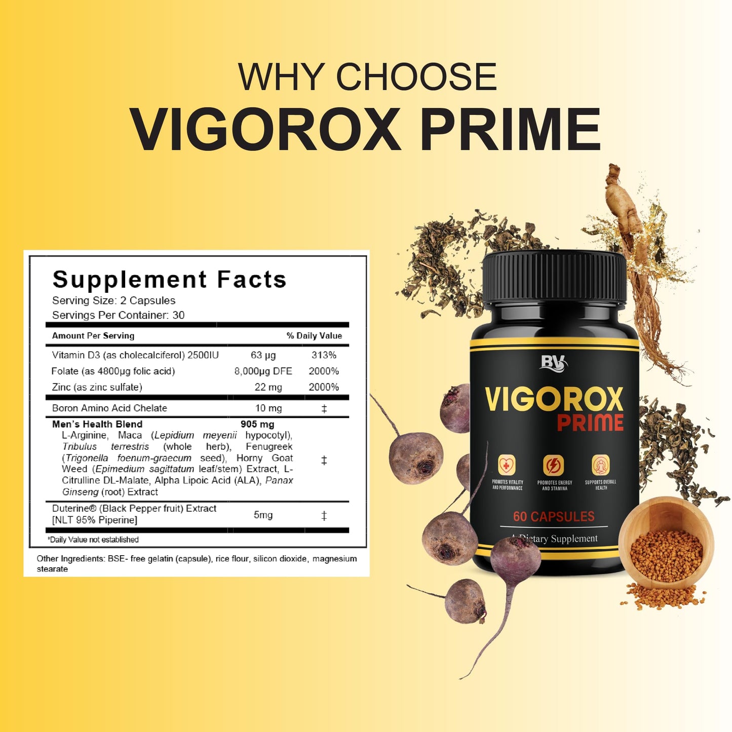 BLUE VIBE Vigorox Prime Advanced Performance Support 60 Capsules