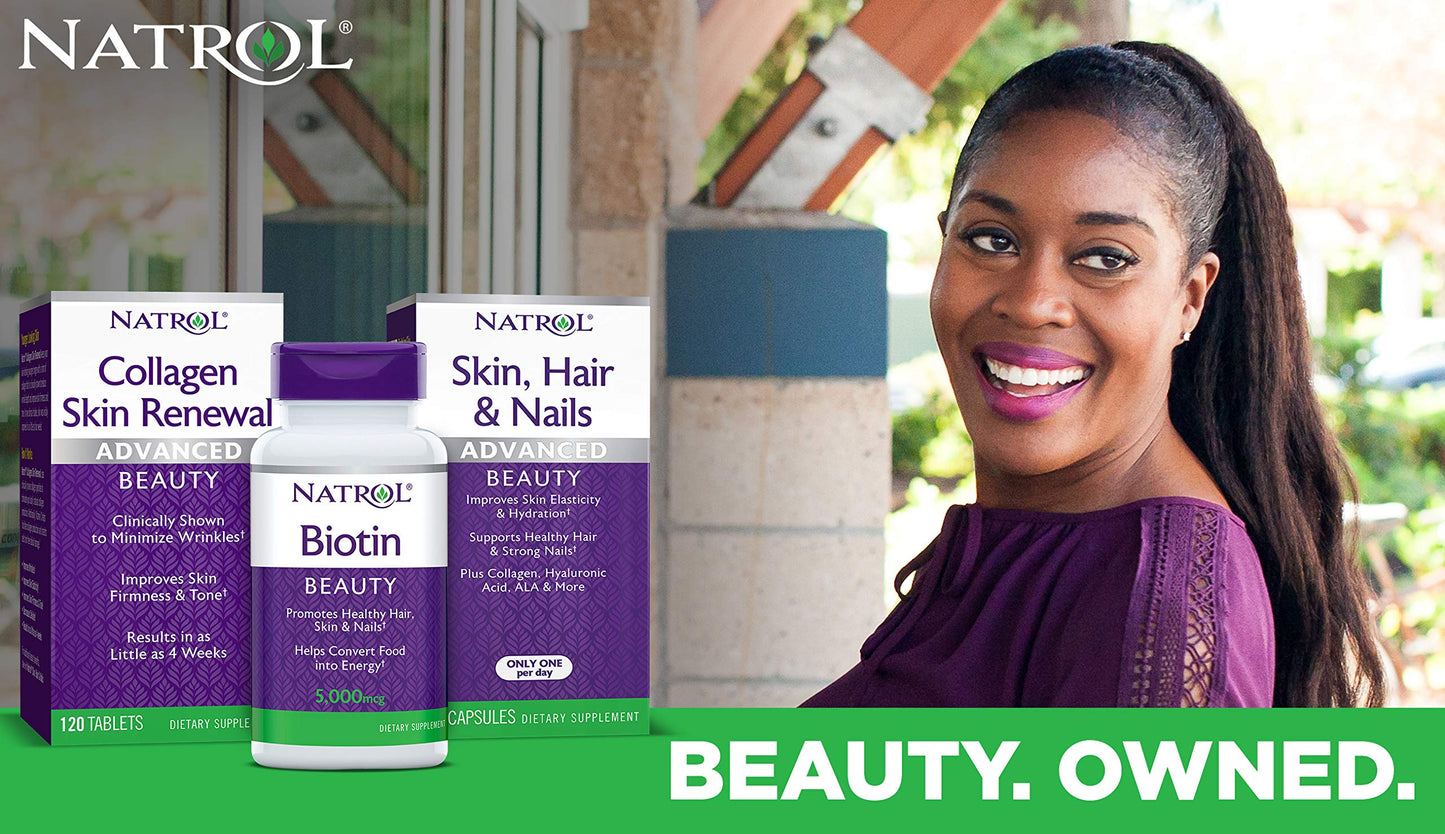 Natrol Biotin Beauty 10000mcg Tablets, 200 Count