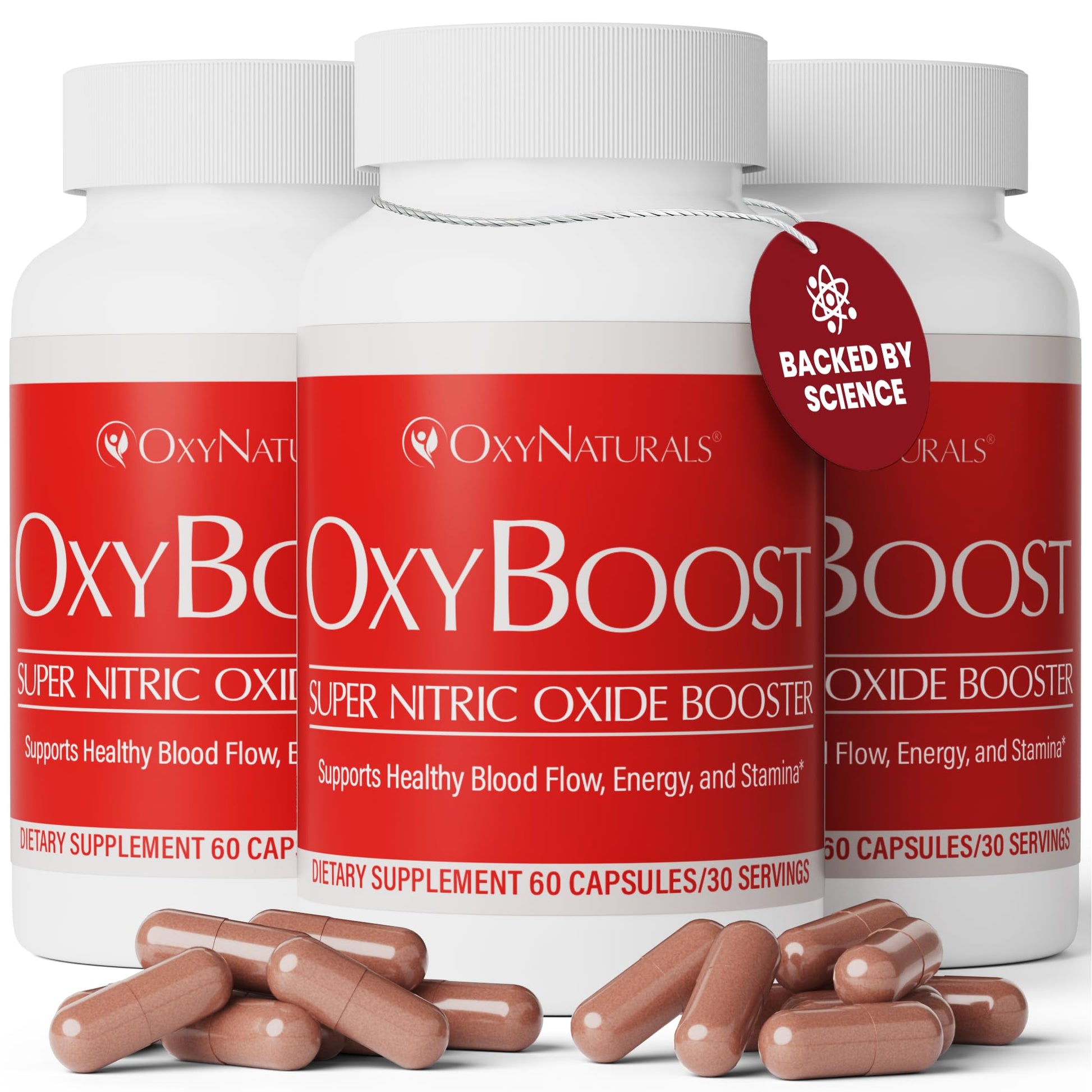 OxyNaturals OxyBoost Nitric Oxide Supplement Capsules, 180 Capsules
