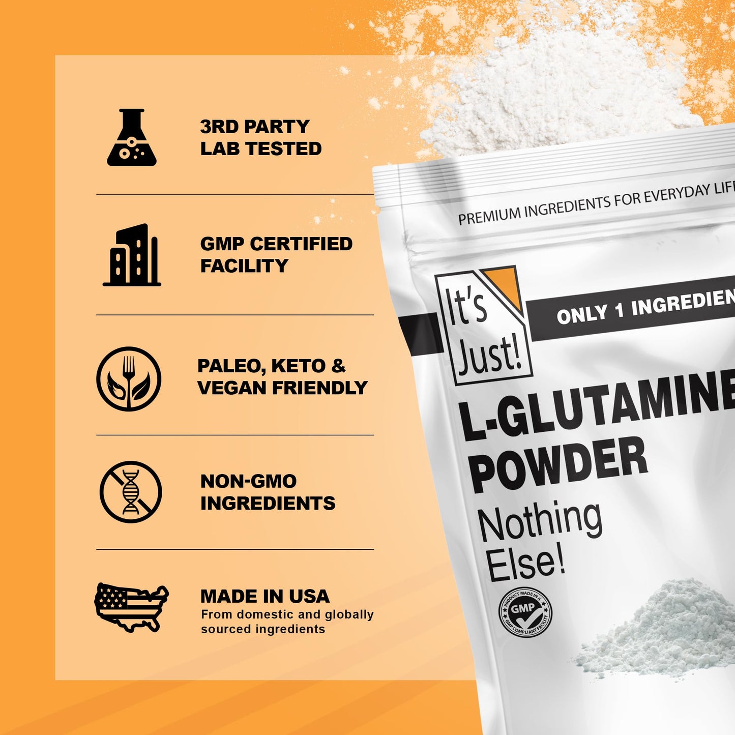 It's Just! L-Glutamine Powder 17.6 oz