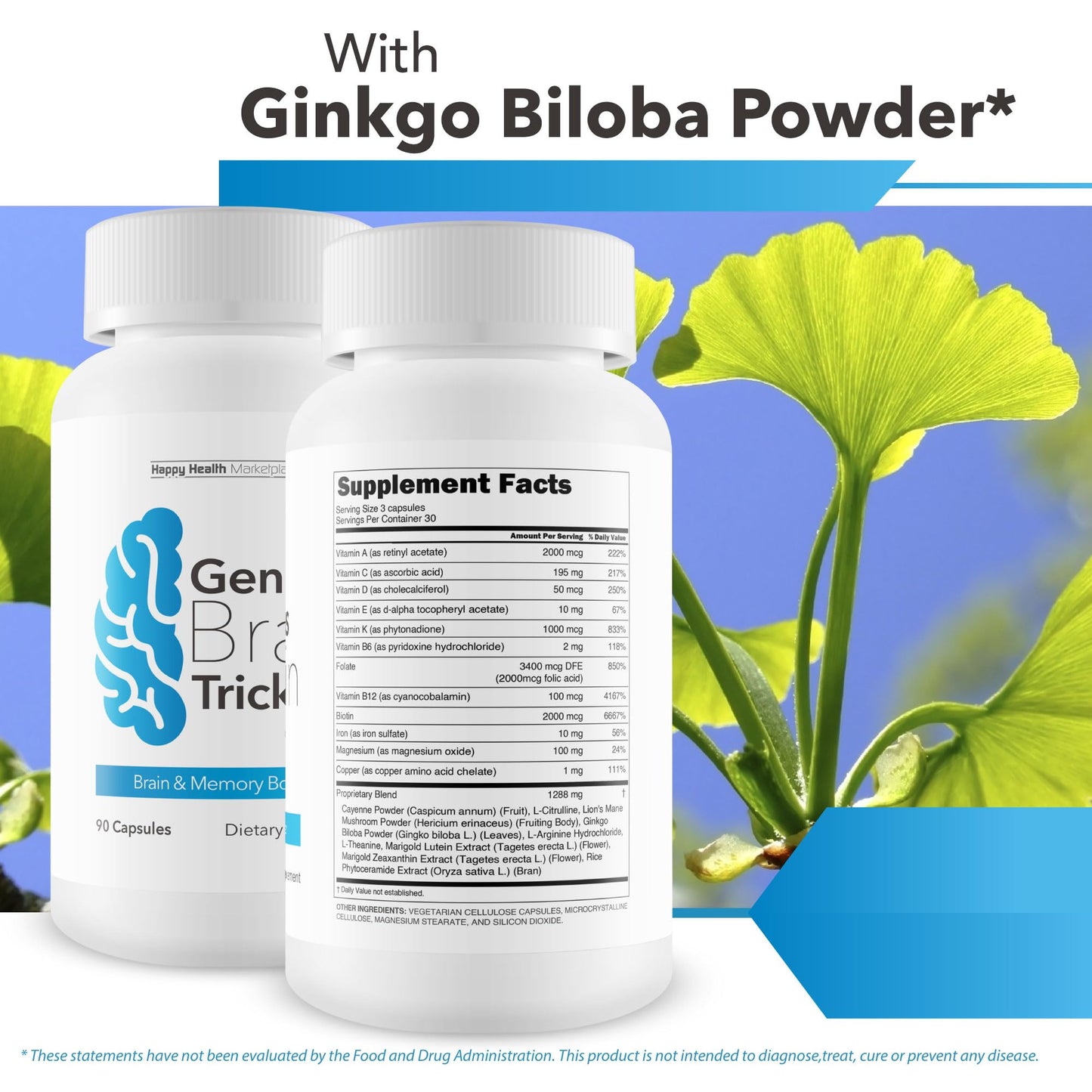Happy Health Marketplace Genius Brain Trick 90 Capsules
