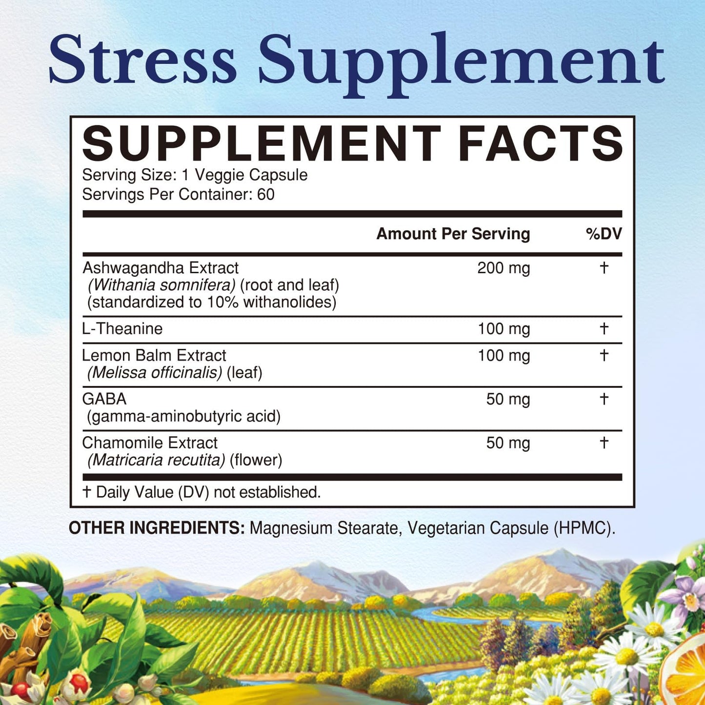 Vitalitown Stress Support Supplement, 60 Capsules