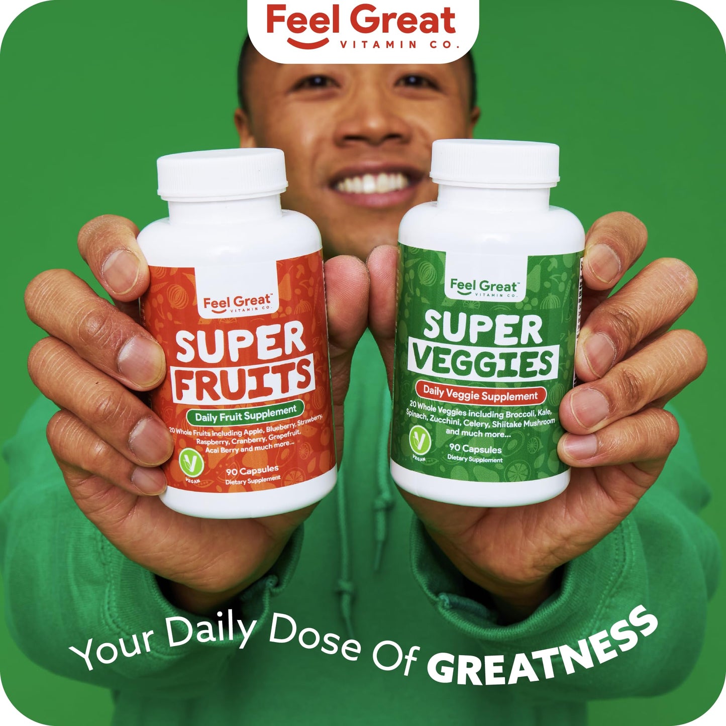 The Feel Great Vitamin Company Feel Great Fruit and Vegetable Supplements Capsules 90 Count