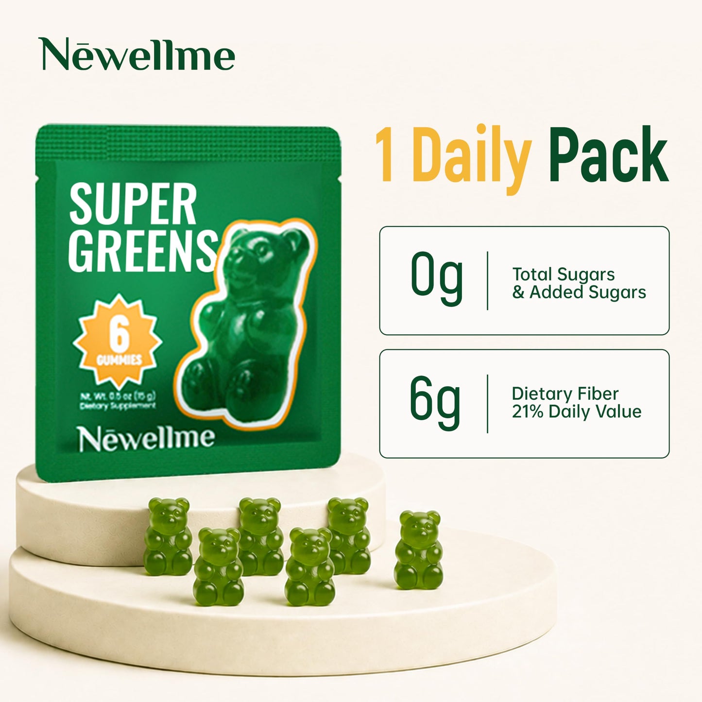 NEWELLME Daily Super Greens Gummies 84 Gummies