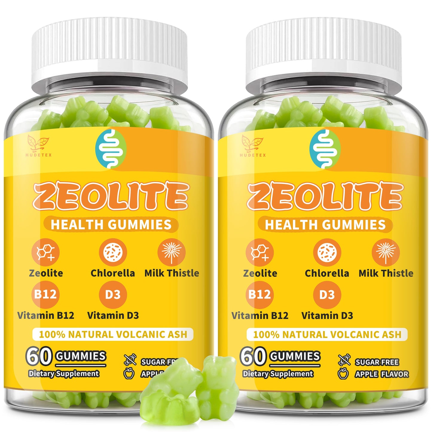 Hudetex Zeolite Gummies for Adults, Pure Zeolite Clinoptilolite, 60 Count