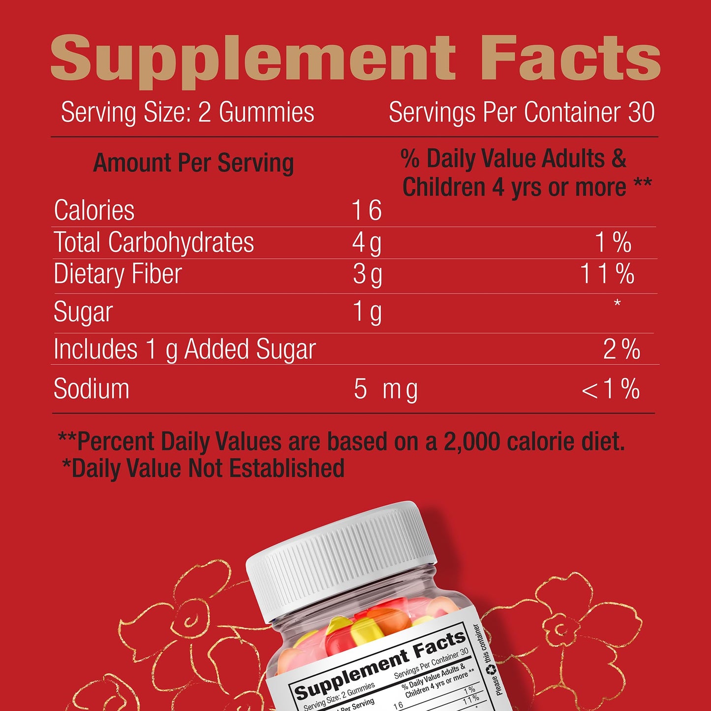 Global Health Naturals Nutritional Supplements Vegan Fiber Gummies Gummy, 60 Count