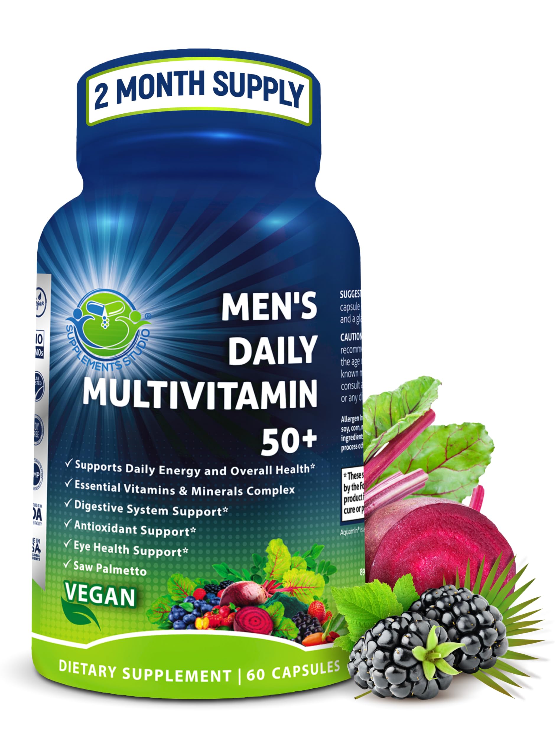 SUPPLEMENTS STUDIO Men's Daily Multivitamin 50 Plus Capsules 60