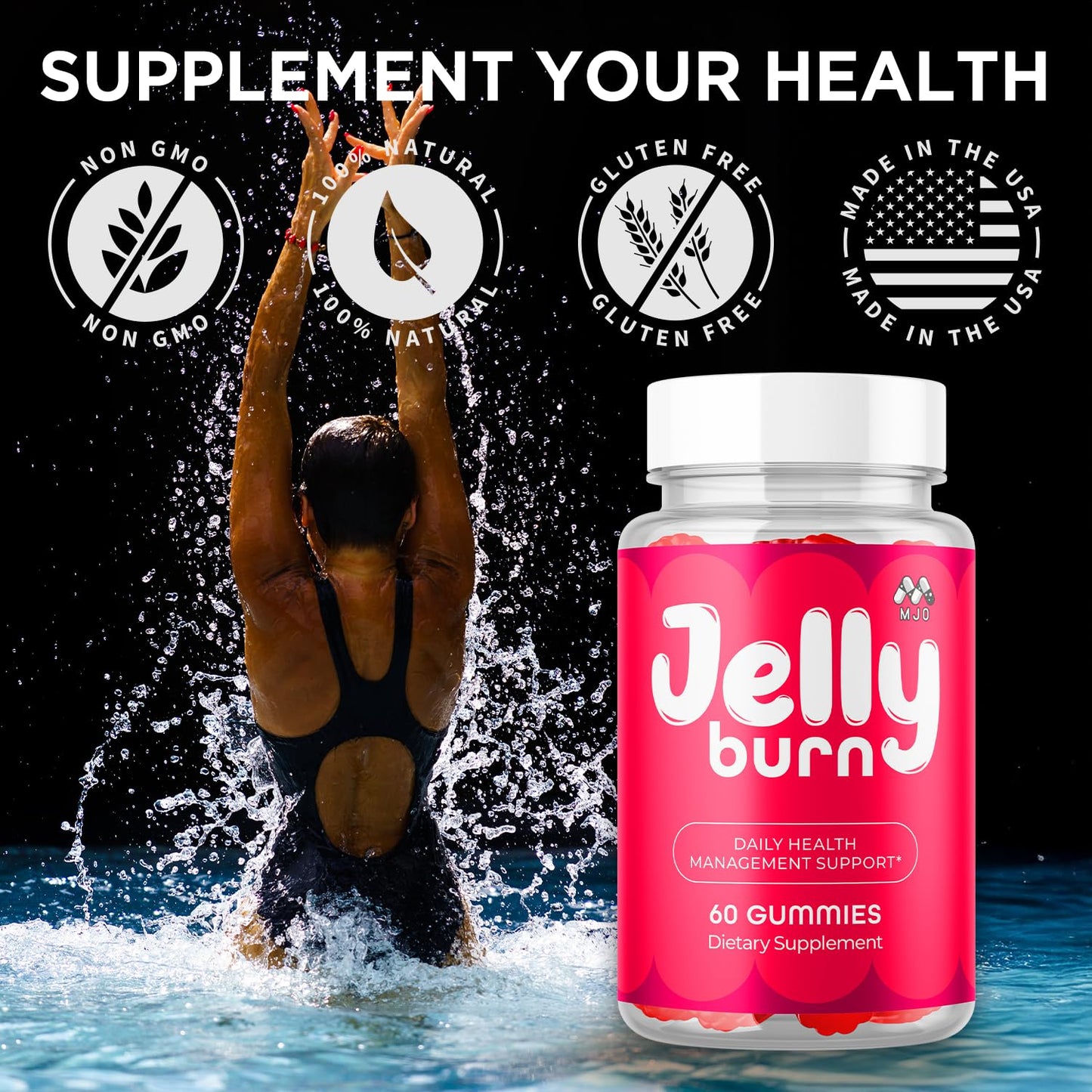 MJO Jelly Burn Gummies Gummy, 180 Gummies