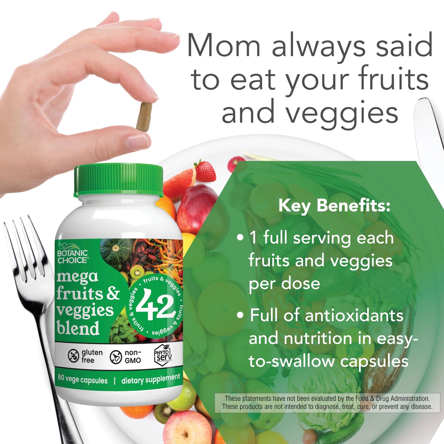Botanic Choice Mega Fruits & Veggies Blend Capsule 60 Count
