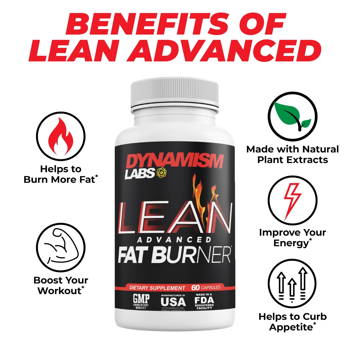 MANTFUP Lean Advanced Fat Burner Tablet, 60 Tablets