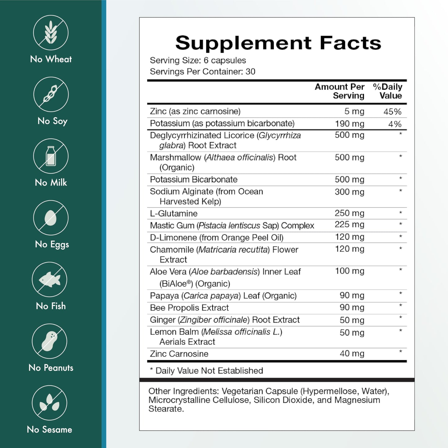 Natura Health Products Digest Mend DGL Licorice & Mastic Gum Capsules, 180 Count