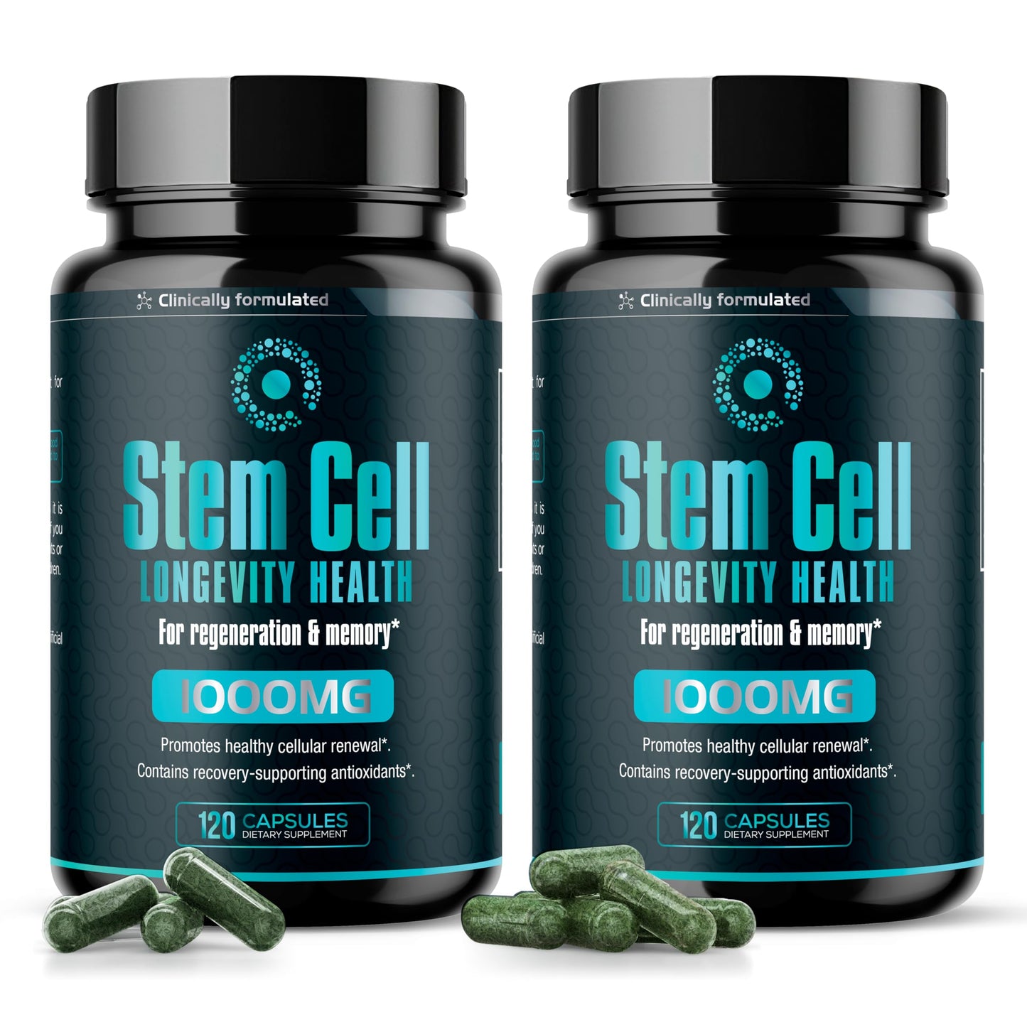 AURA VITAMINS Premium Stem Cell Supplements 1000mg Capsules, 120 Count