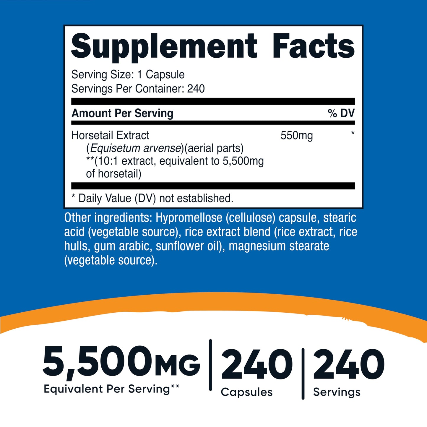 Nutricost Horsetail Extract Capsules, 240 Count