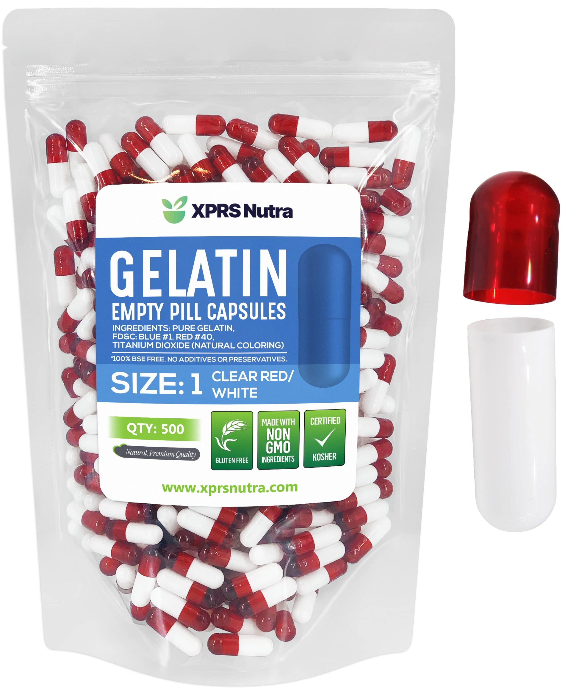 XPRS Nutra Empty Gelatin Capsules 500 Count